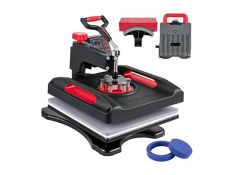 Heißprägegerät SucceBuy, 5-in-1 Sublimationsmaschine 38,1x38,1 cm, Rot