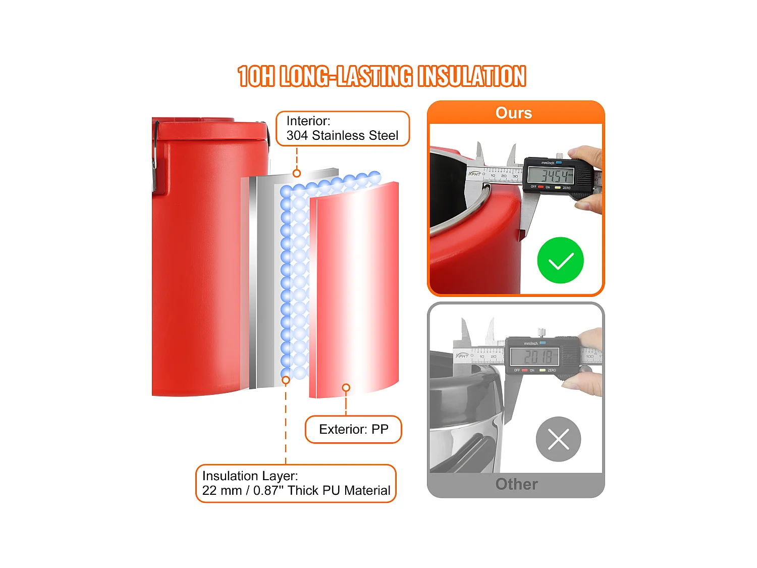 Distributeur de Boissons, SucceBuy Distributeur de Boissons Isotherme 7,6 L en Acier Inoxydable, Chaud et Froid