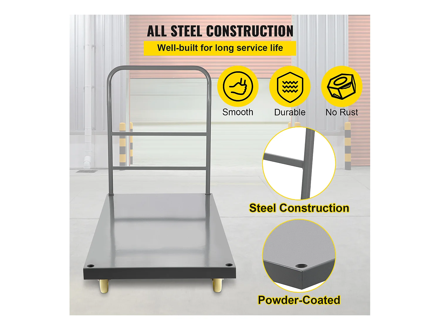 Umzugswagen SucceBuy, 120x61 cm, Transportwagen 907 kg, für Lager Laden Kai Restaurant Haus