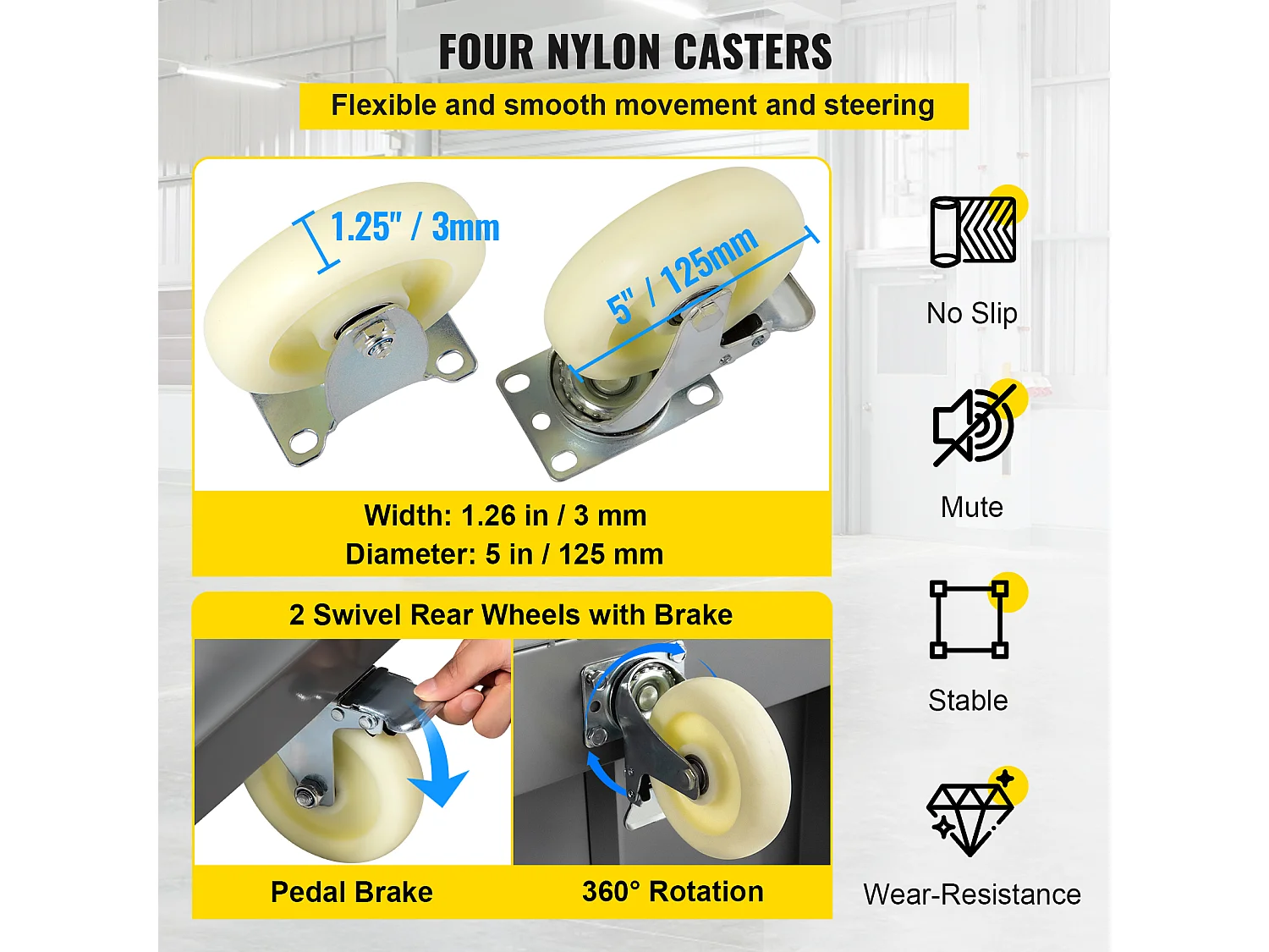 Umzugswagen SucceBuy, 120x61 cm, Transportwagen 907 kg, für Lager Laden Kai Restaurant Haus