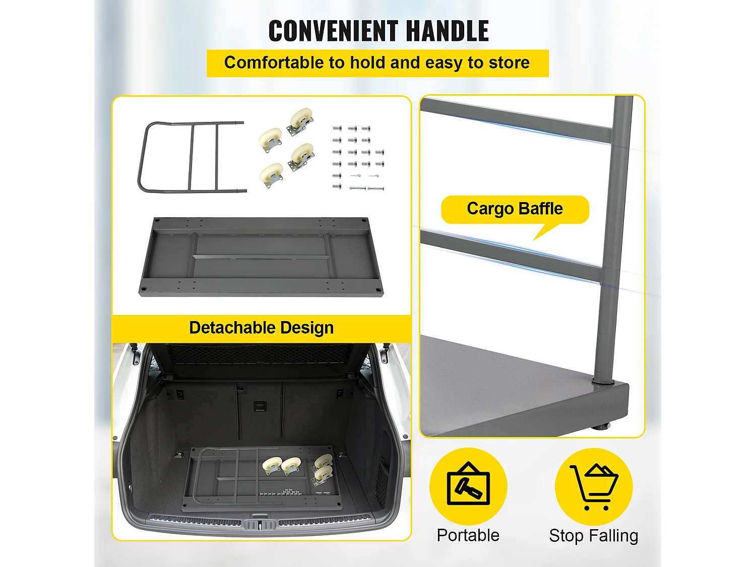 Umzugswagen SucceBuy, 120x61 cm, Transportwagen 907 kg, für Lager Laden Kai Restaurant Haus