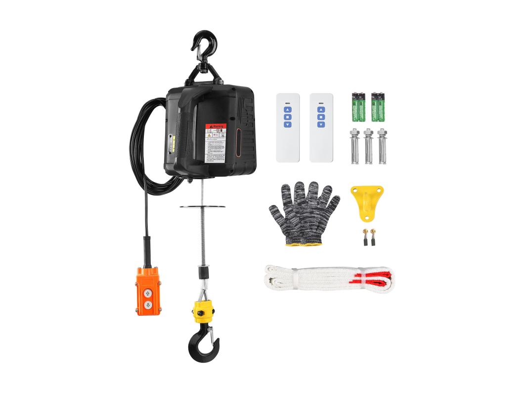 Treuil Électrique 3 en 1 SucceBuy, 499 kg, Portable, avec Télécommande Filiaire/Sans Fil