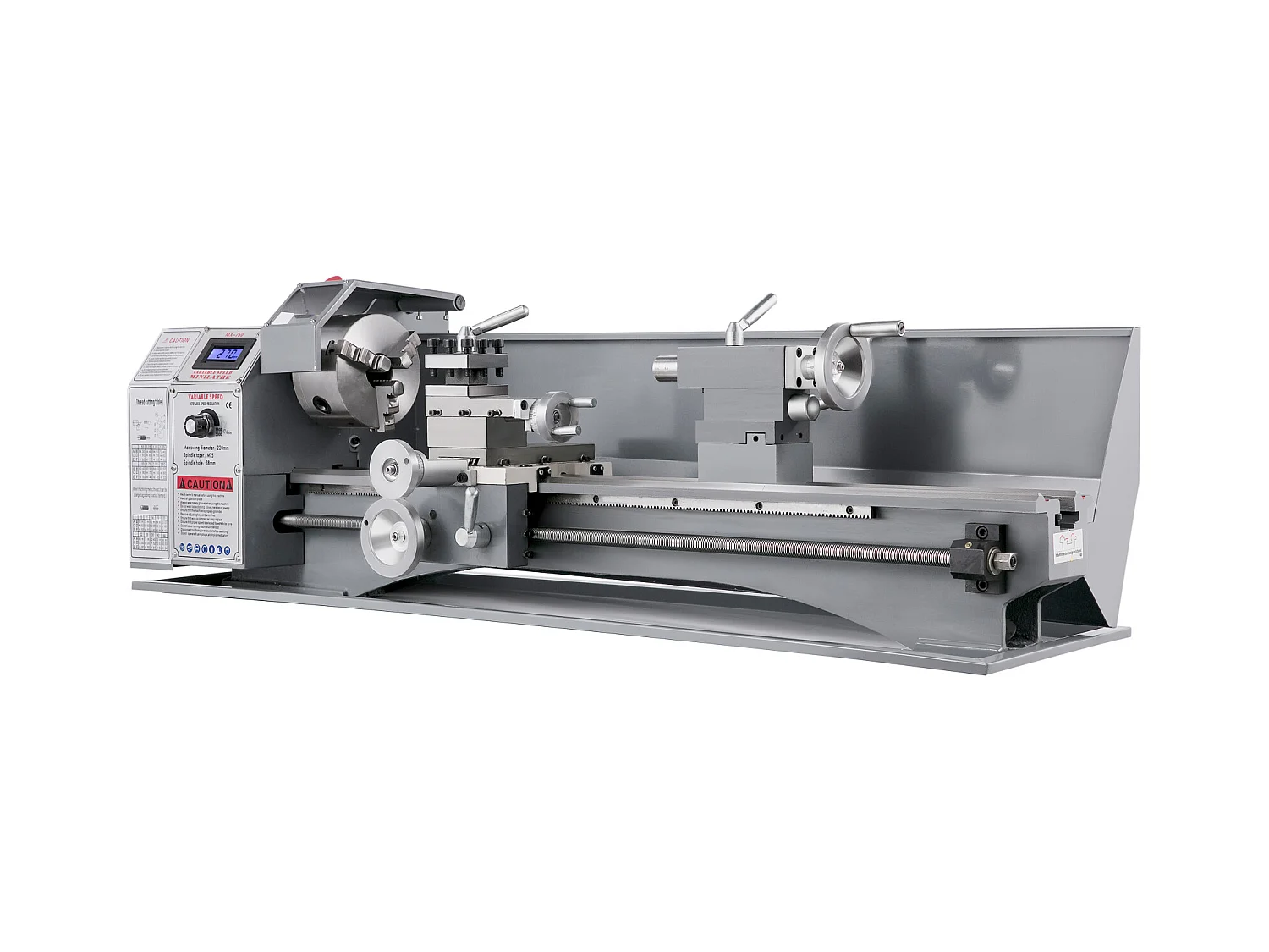 Metaaldraaibank, SucceBuy Mini Tafelmodel Metaaldraaibank 22 x 75 CM 1100W voor het Draaien van Metalen Tandwielen met een Snelheid van 2250 tpm