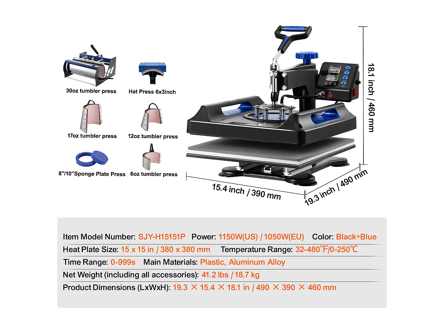 Stampa Termica 8 in 1 SucceBuy 38,1x38,1 cm di Personalizzazione DIY Indispensabile