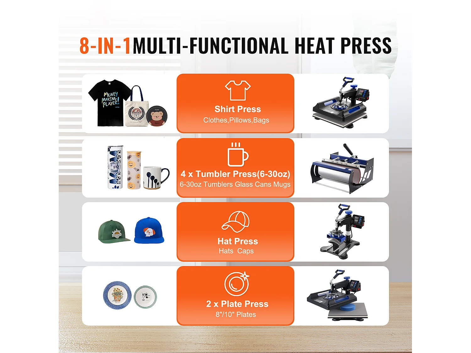 Stampa Termica 8 in 1 SucceBuy 38,1x38,1 cm di Personalizzazione DIY Indispensabile