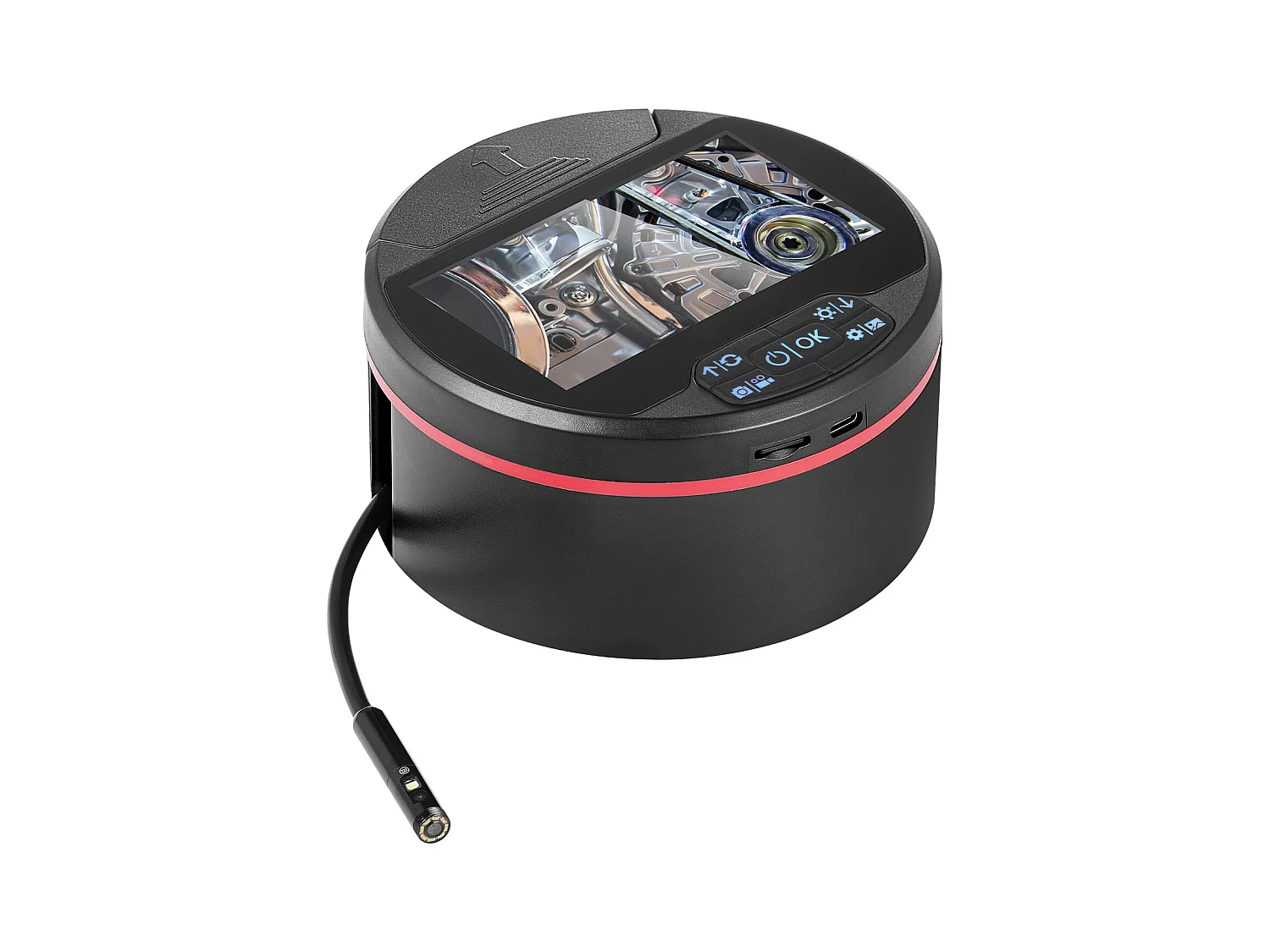 Borescope Dreifachobjektiv-Endoskopkamera SucceBuy mit 11cm-IPS-Bildschirm 8 + 2 Lichter