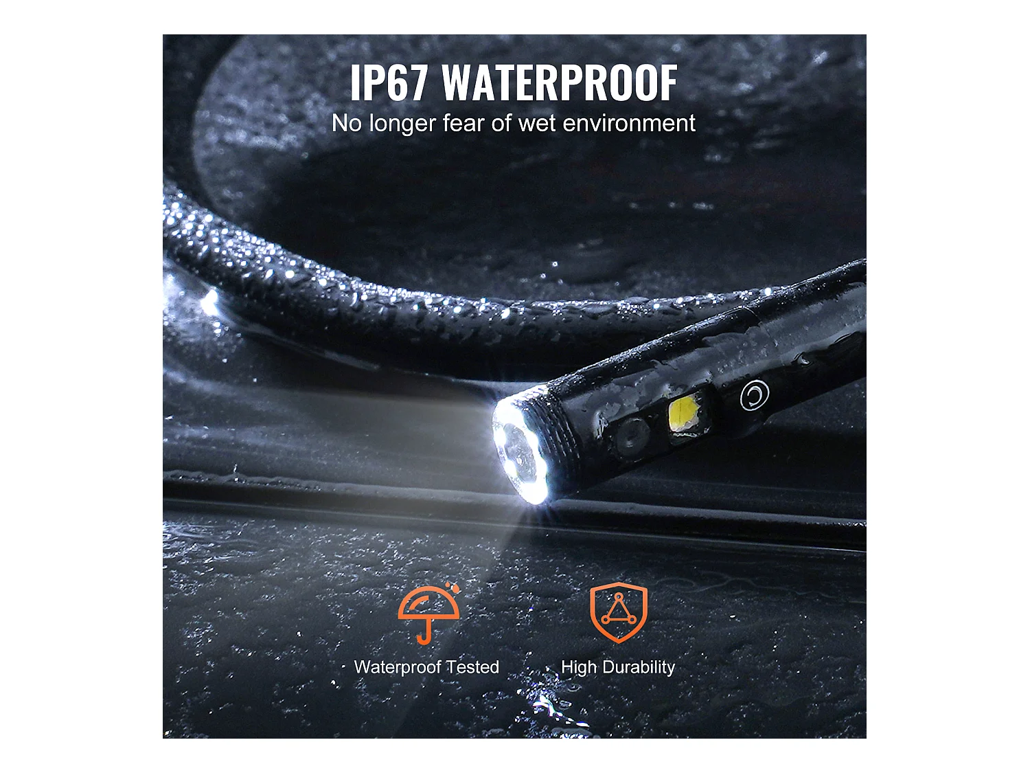 Borescope Dreifachobjektiv-Endoskopkamera SucceBuy mit 11cm-IPS-Bildschirm 8 + 2 Lichter