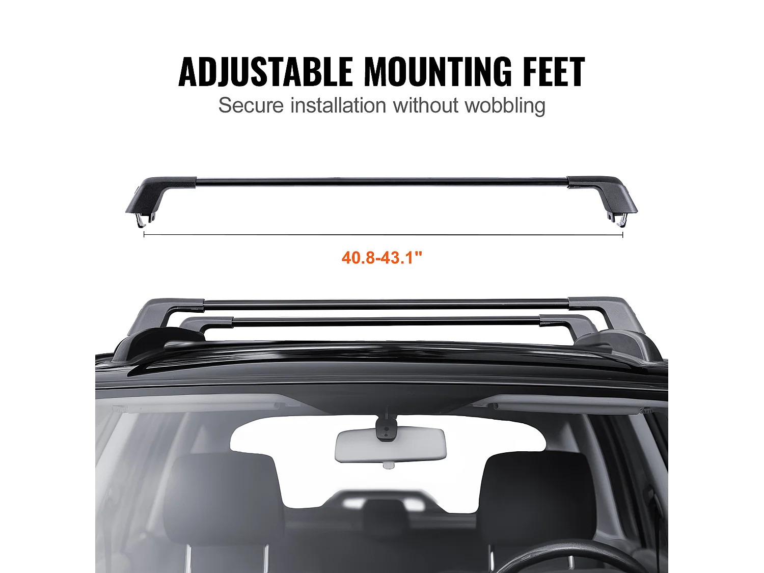 Barres Transversales de Toit SucceBuy Max 136cm pour Rails Latéraux Rainurés, Verrouillables, Charge de 90 kg