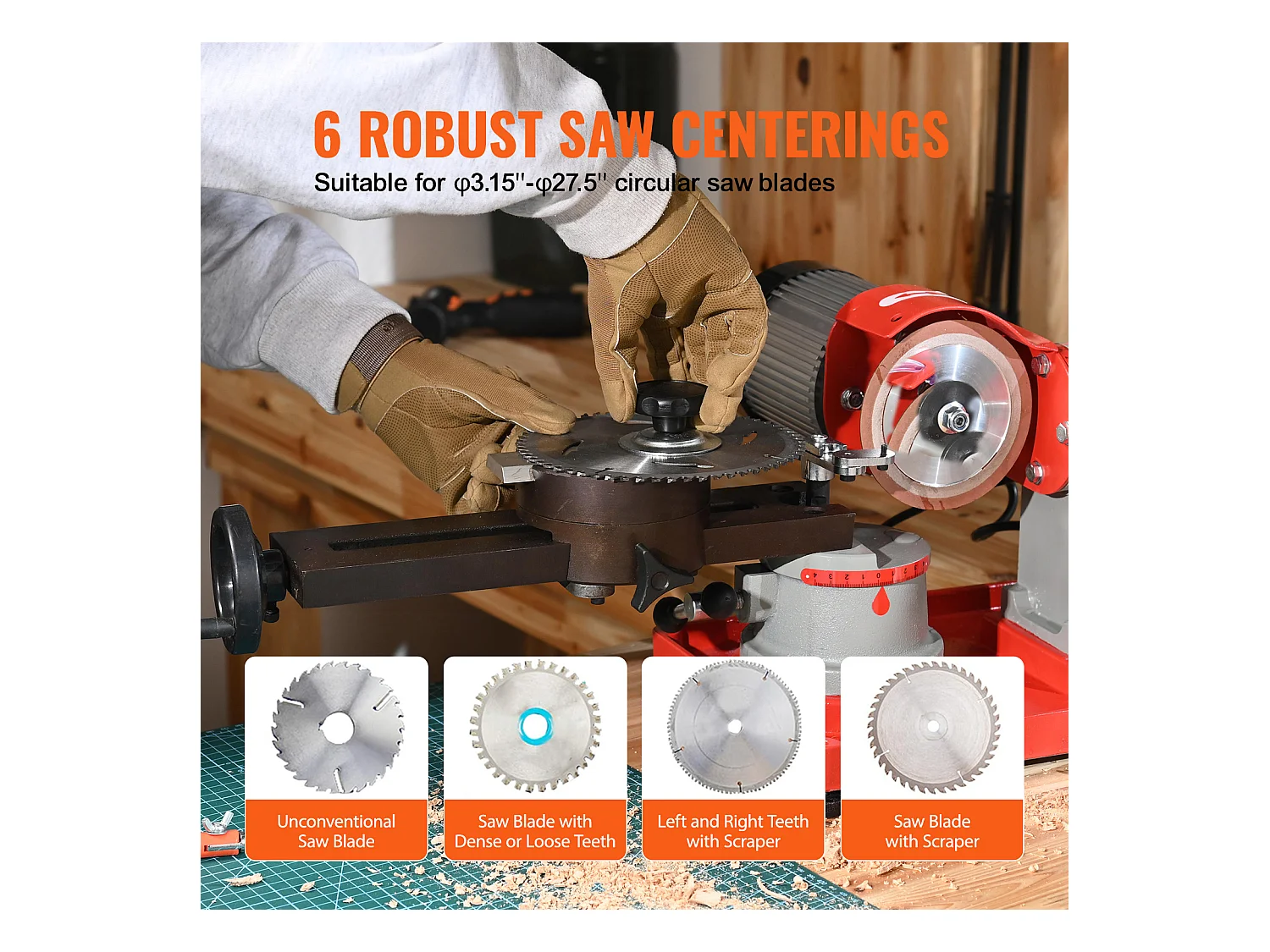 Affûteuse de Lame de Scie Circulaire SucceBuy 370 W 3600 tr/min, Meule de 12.7 cm