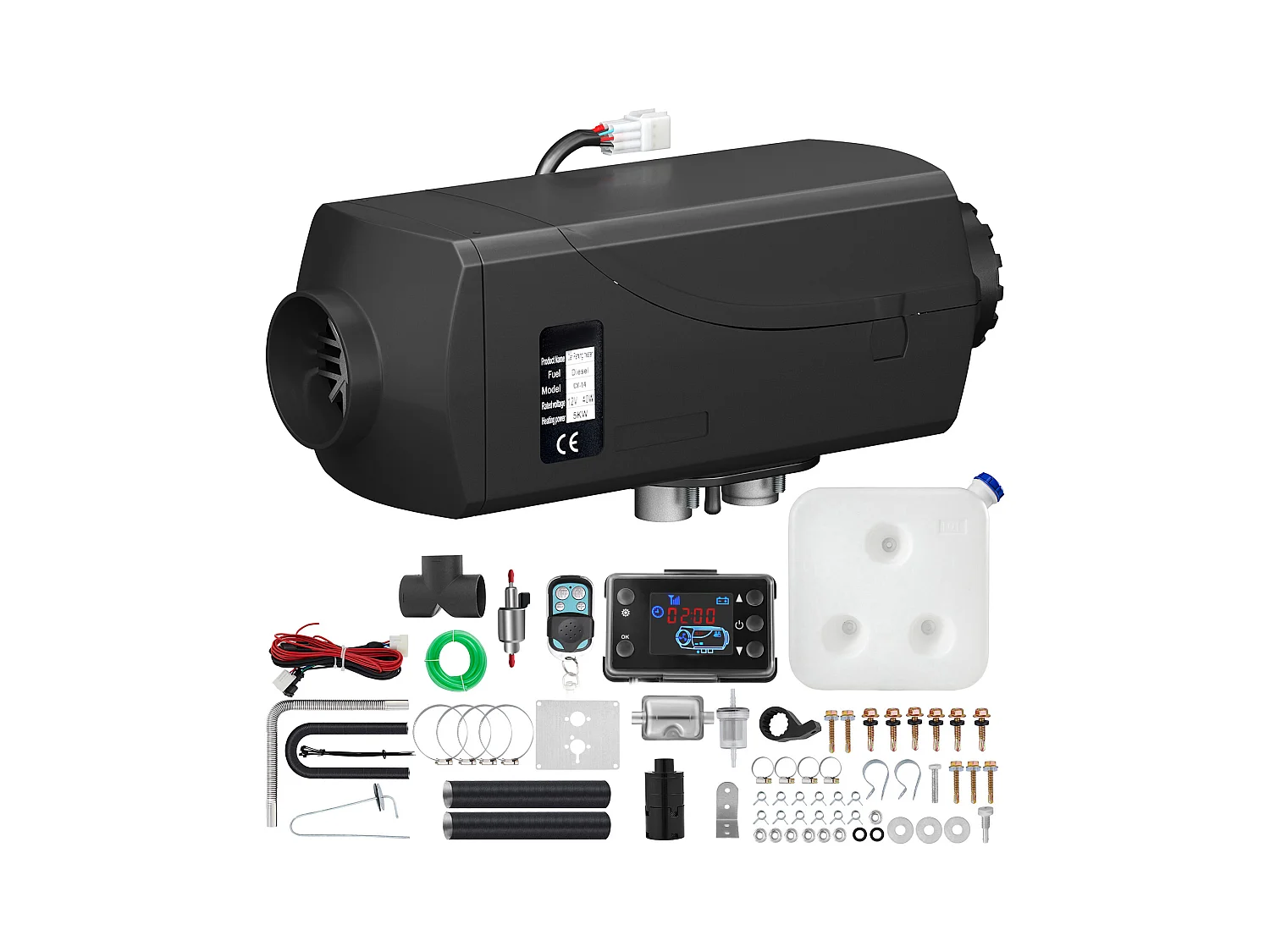 Chauffage à Air Diesel SucceBuy 12V 5KW pour RV, Camper, Remorque, Camions, Bateaux, Commutateur LCD