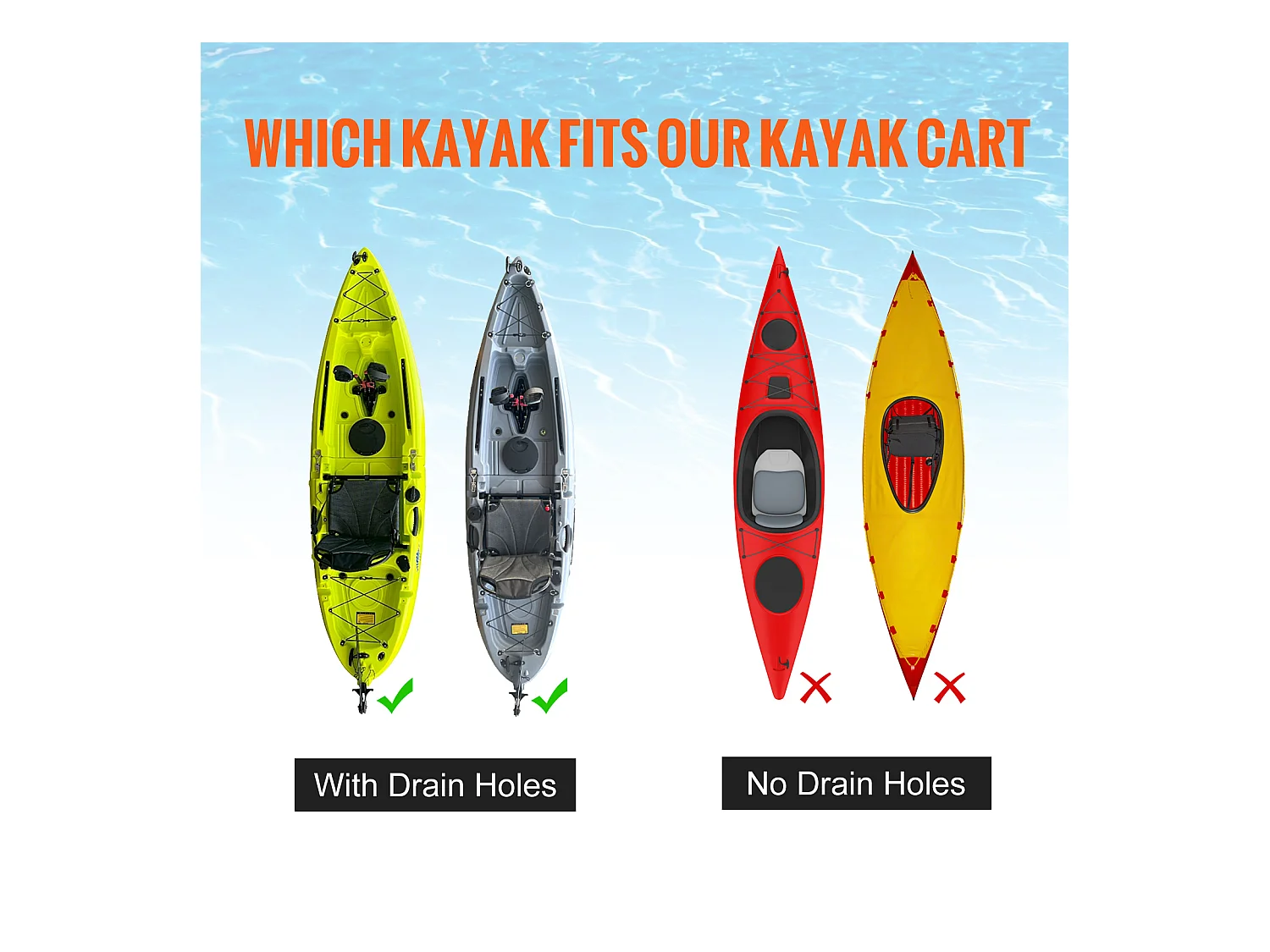 Chariot à Outils, SucceBuy Chariot de Kayak Réglable, Capacité de 127 kg, Porte-Canoë, Pneus de 25 cm
