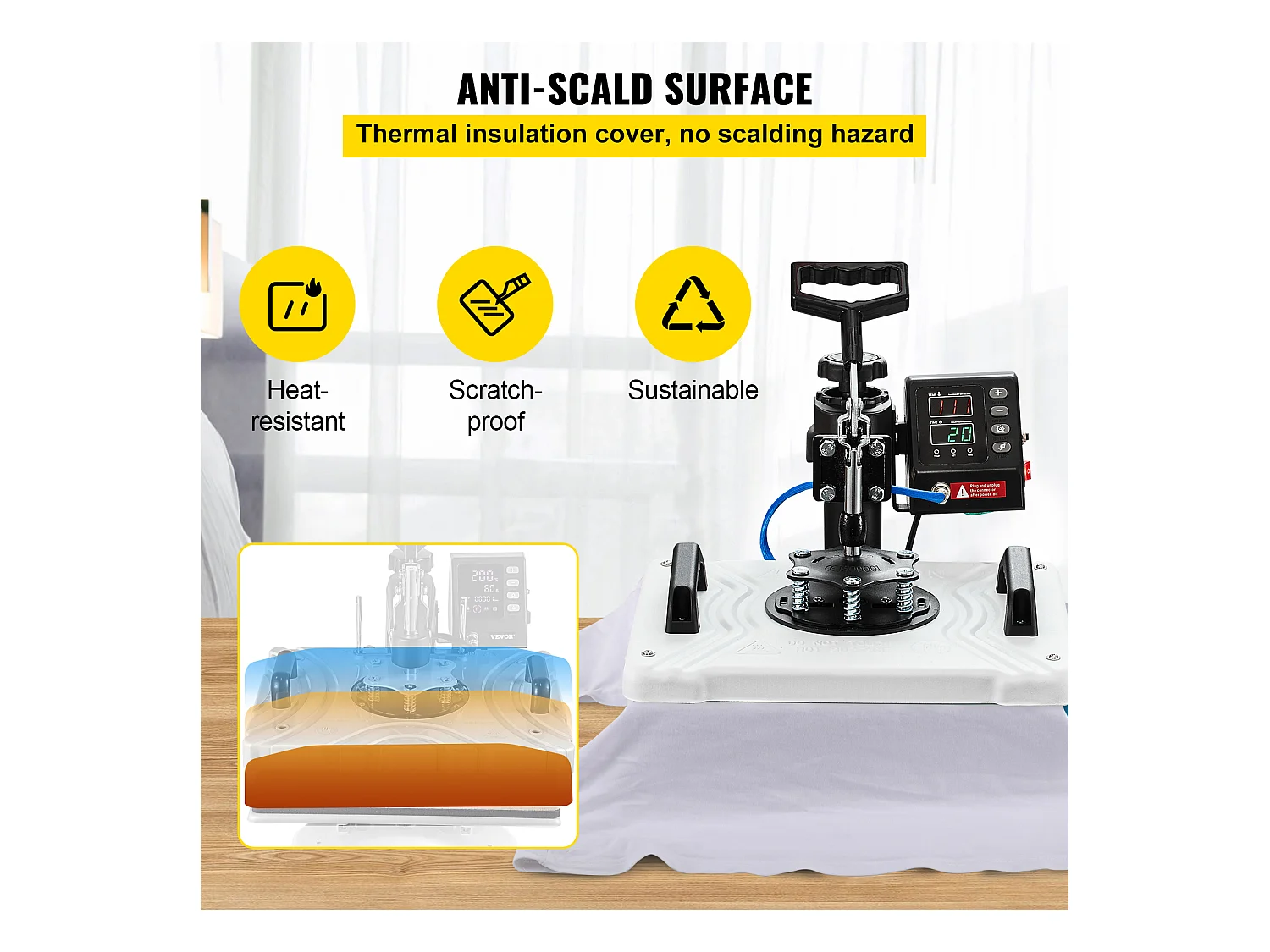 Heißprägegerät SucceBuy 10-in-1 30,48x38,1 cm Weiß