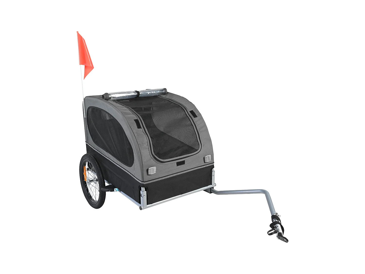 Remorque 2in1 de Vélo, SucceBuy Remorque pour Vélo pour Animaux de Compagnie, Porte-vélo pour Chien et Chat, Charge de 40 KG, Acier Résistant à L'eau