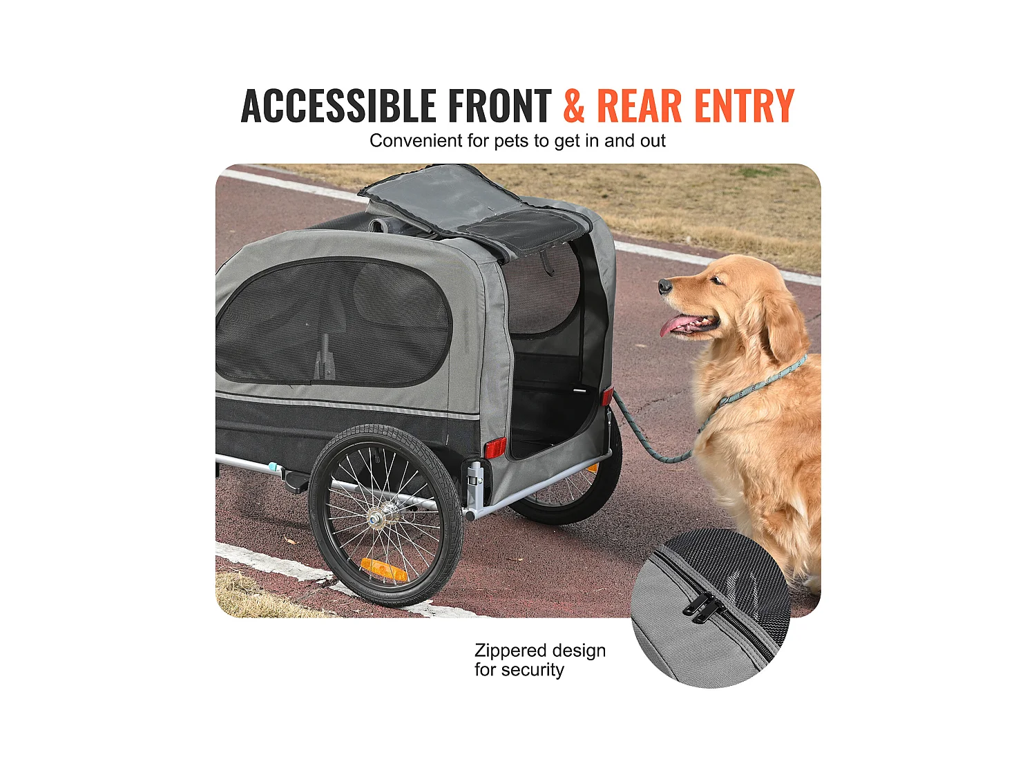 Remorque 2in1 de Vélo, SucceBuy Remorque pour Vélo pour Animaux de Compagnie, Porte-vélo pour Chien et Chat, Charge de 40 KG, Acier Résistant à L'eau