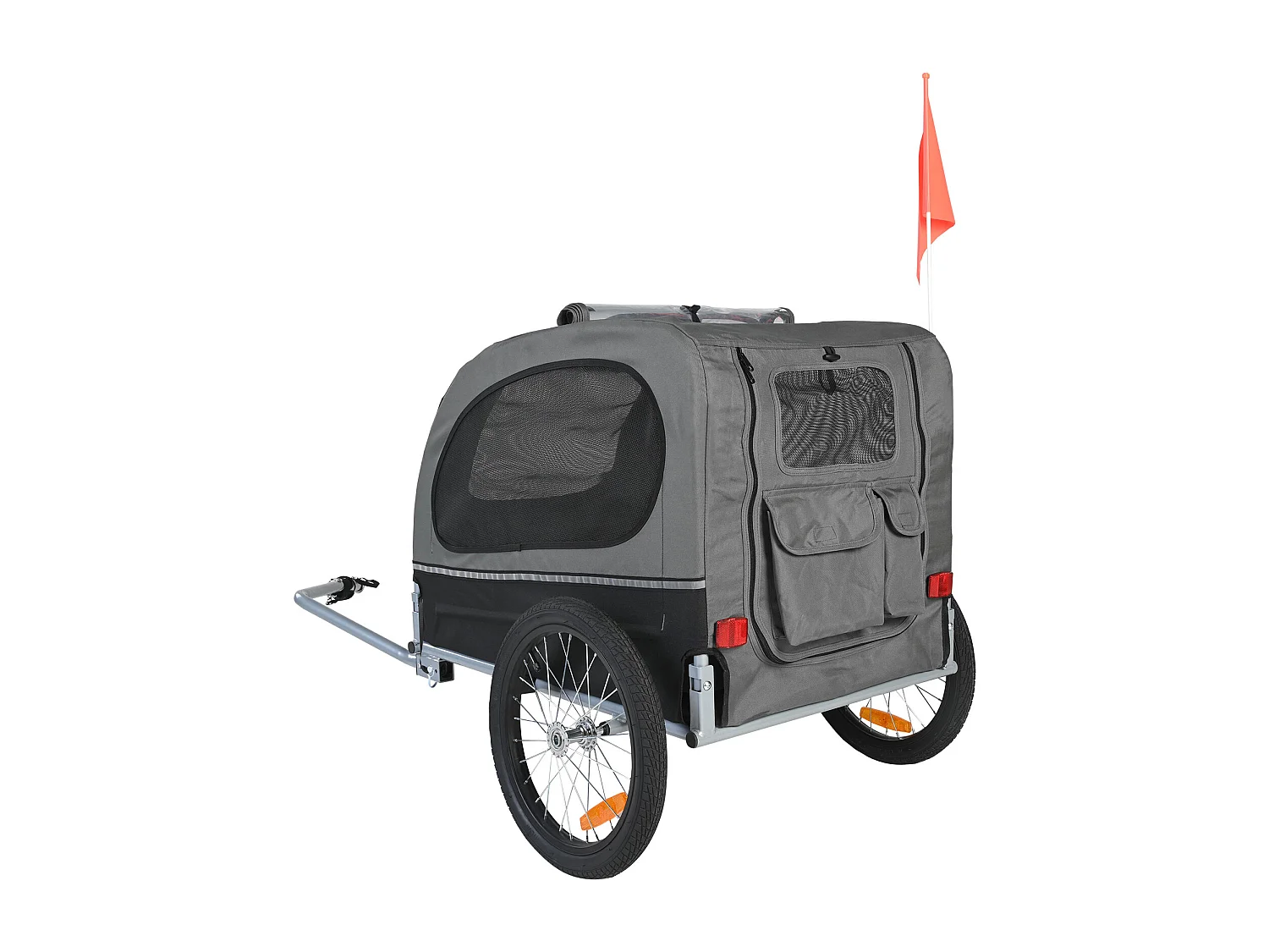 Remorque 2in1 de Vélo, SucceBuy Remorque pour Vélo pour Animaux de Compagnie, Porte-vélo pour Chien et Chat, Charge de 40 KG, Acier Résistant à L'eau