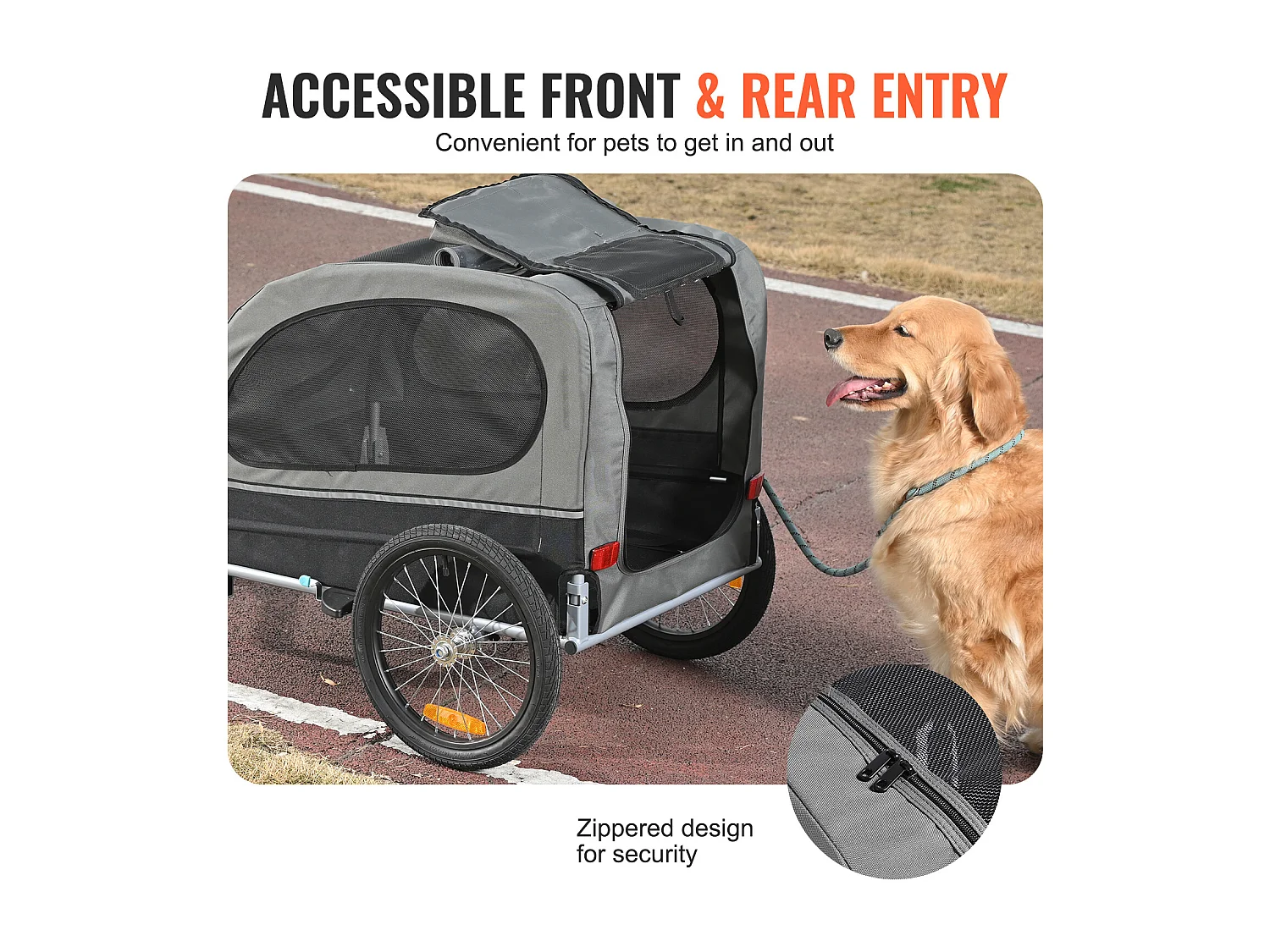 Remorque 2 in 1 de Vélo pour Animaux  de Compagnie Succebuy, Porte-vélo pour Chien et Chat, Charge de 40 KG, Acier Résistant à L'eau