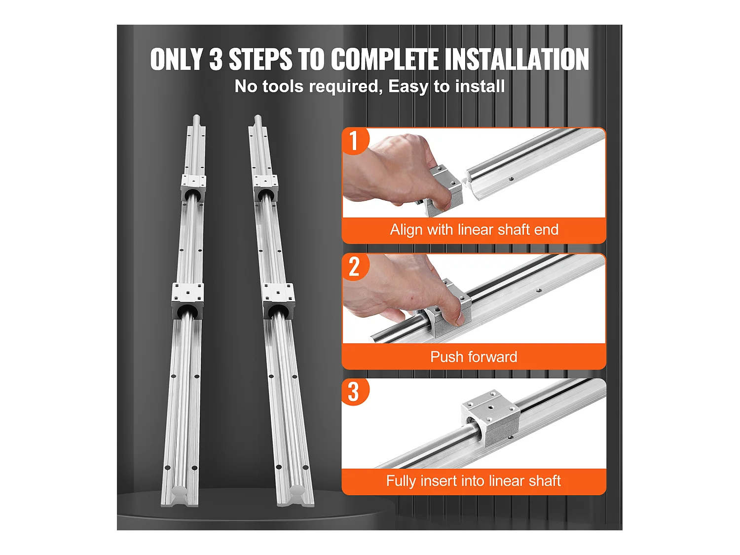Riel de Guiado Lineal SucceBuy, 2 Piezas SBR20 120 cm, Riel Deslizante 4 Piezas SBR20UU
