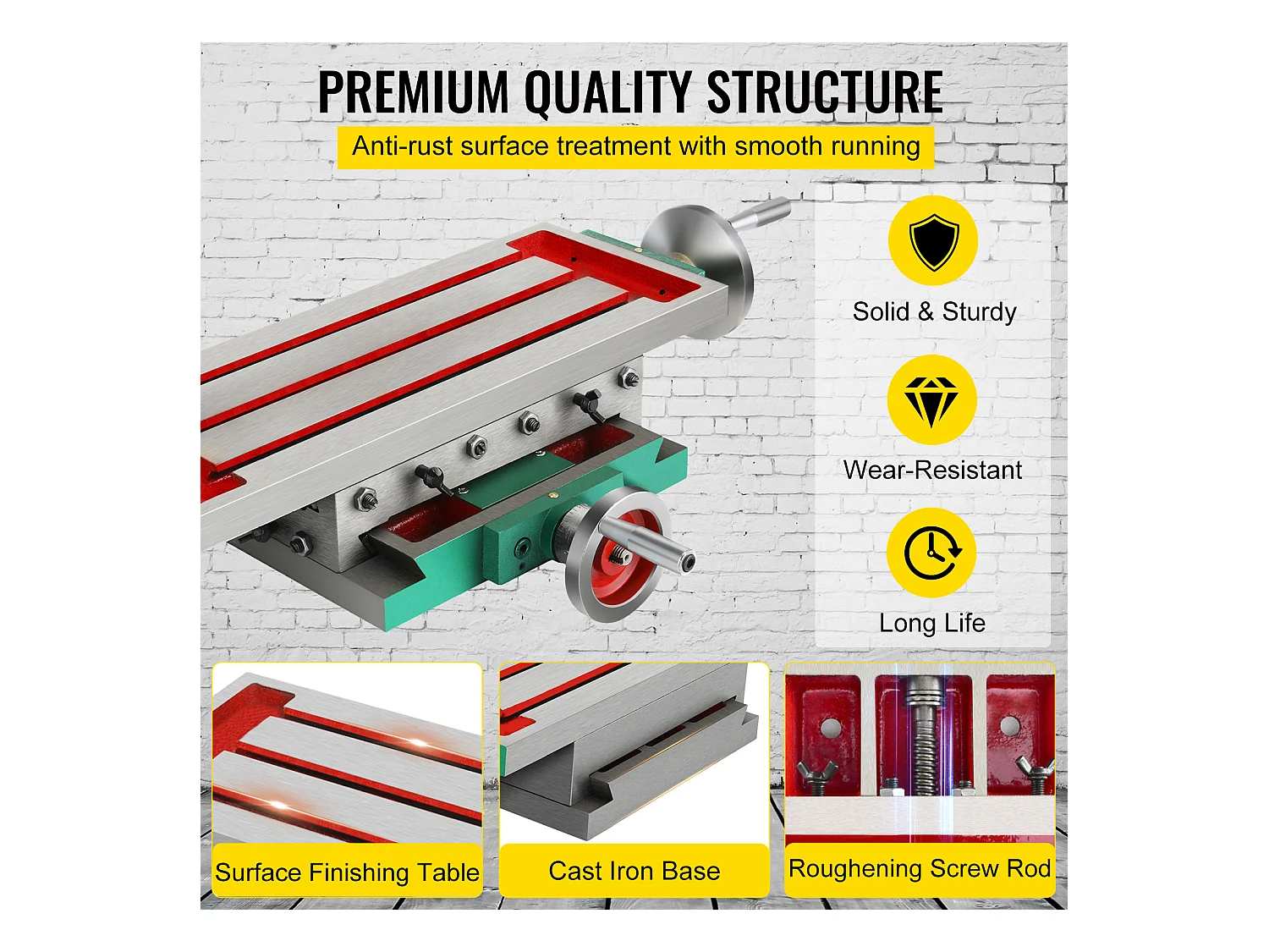 Table de Travail, SucceBuy Table de Travail pour Fraiseuse 45x17 cm Étau de Perçage à Glissière Transversale à 2 Axes