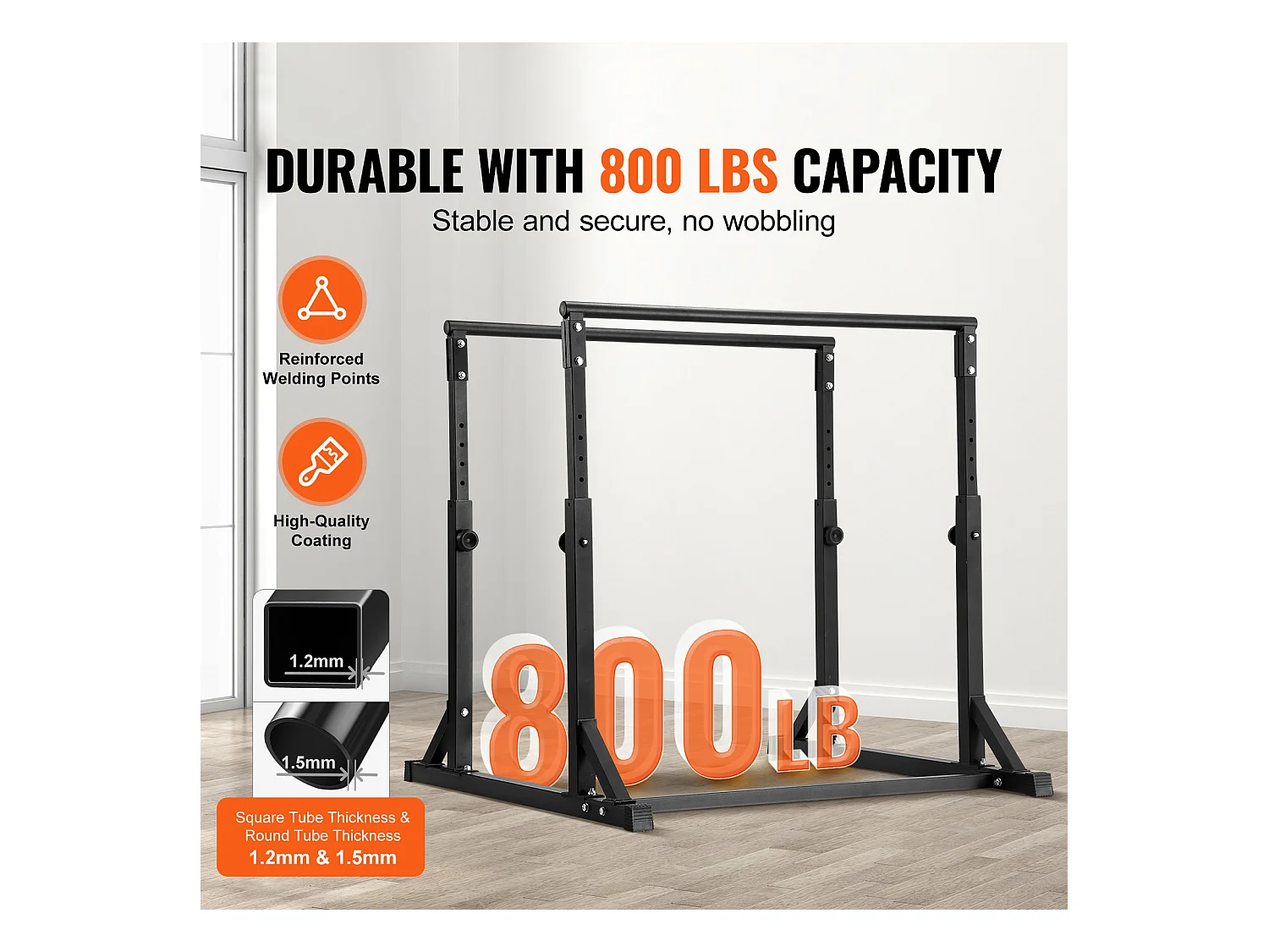 Prześcienna Dips SucceBuy Dip Bar, pojemność 363KG, Regulowana Wysokość, Stacja Treningu Mięśniowego
