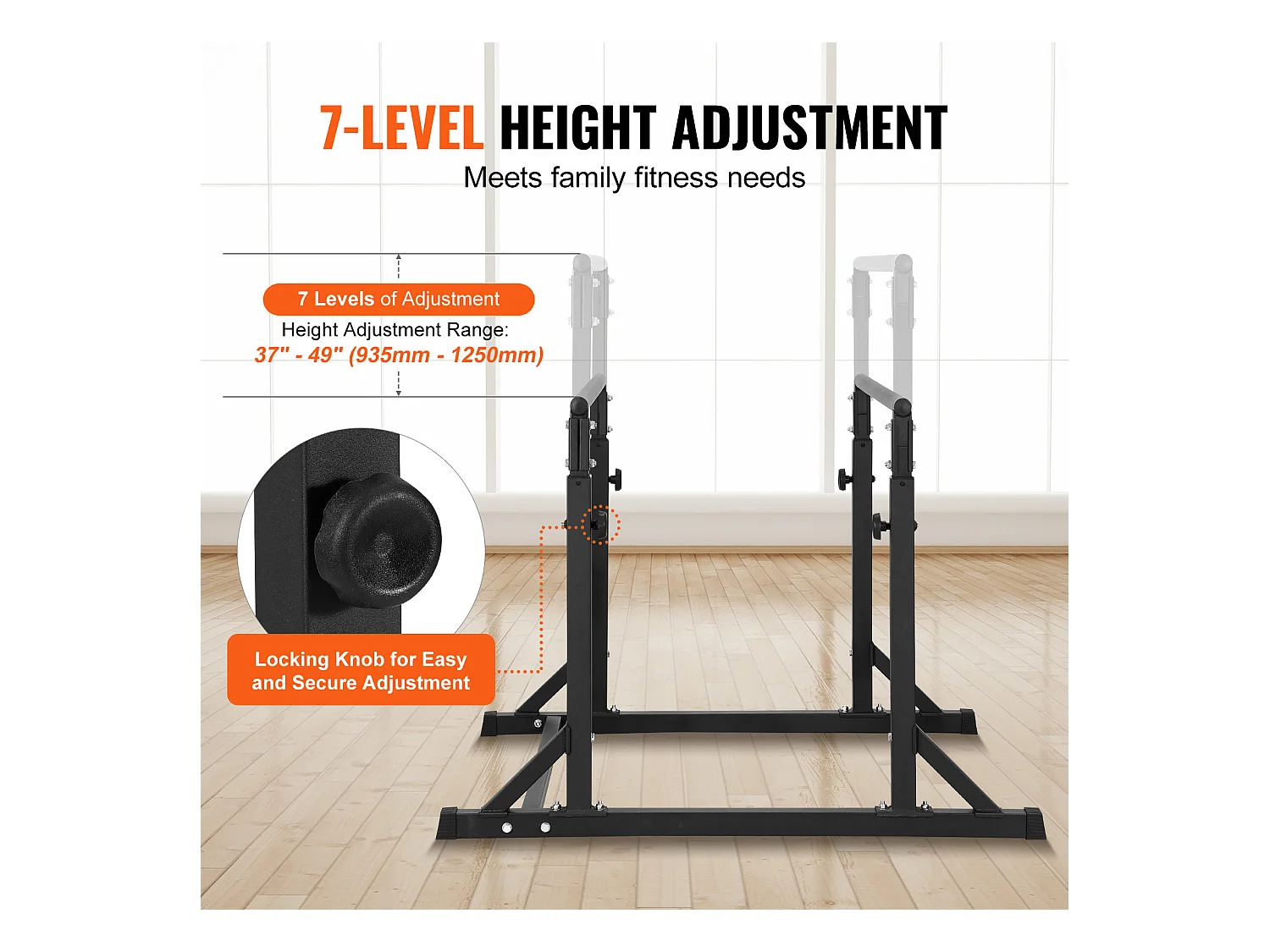 Prześcienna Dips SucceBuy Dip Bar, pojemność 363KG, Regulowana Wysokość, Stacja Treningu Mięśniowego