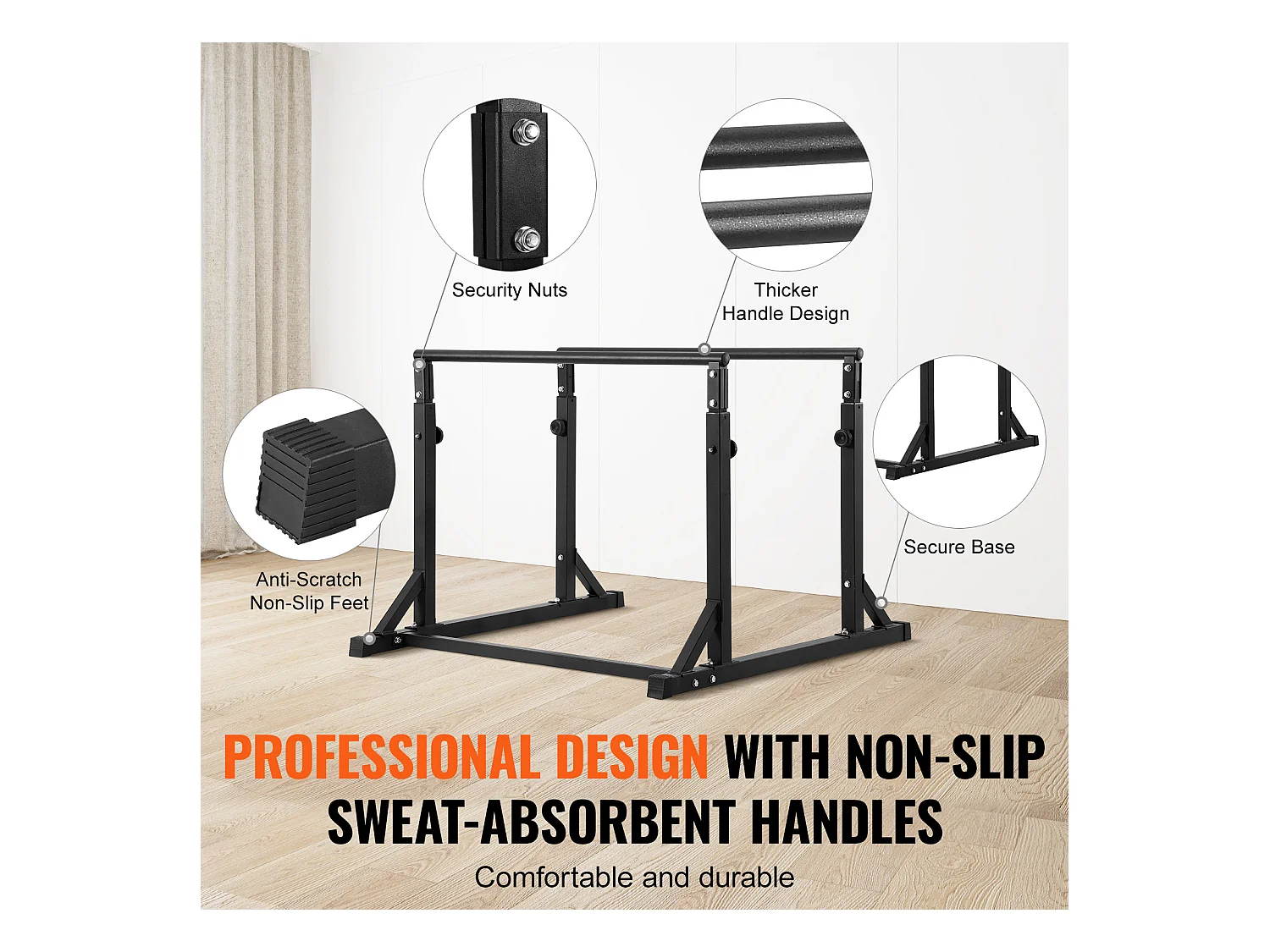 Prześcienna Dips SucceBuy Dip Bar, pojemność 363KG, Regulowana Wysokość, Stacja Treningu Mięśniowego