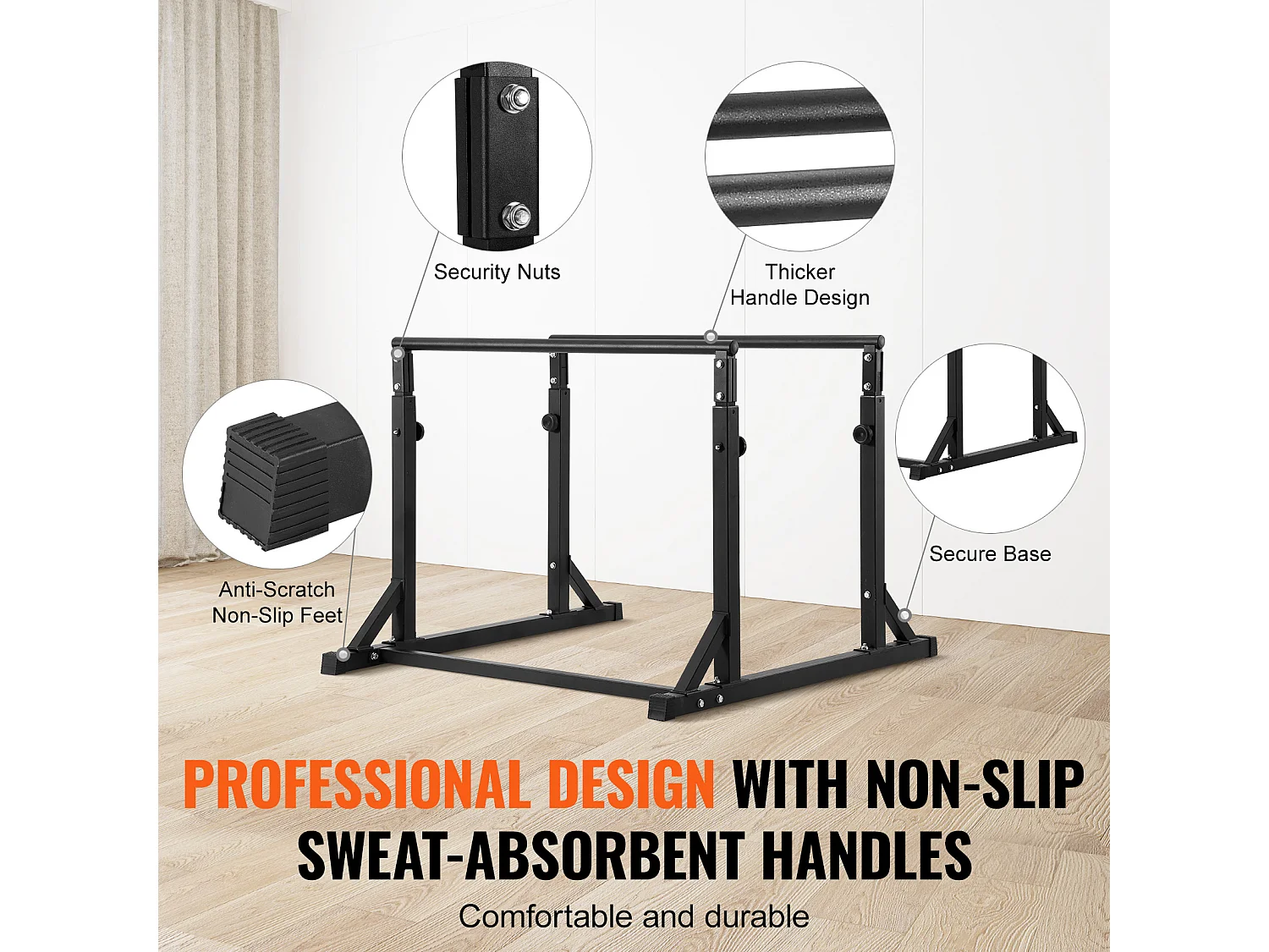 Barre Dips SucceBuy Dip Bar, Capacité de 363KG, Hauteur Réglable, Station D'Entraînement Musculaire