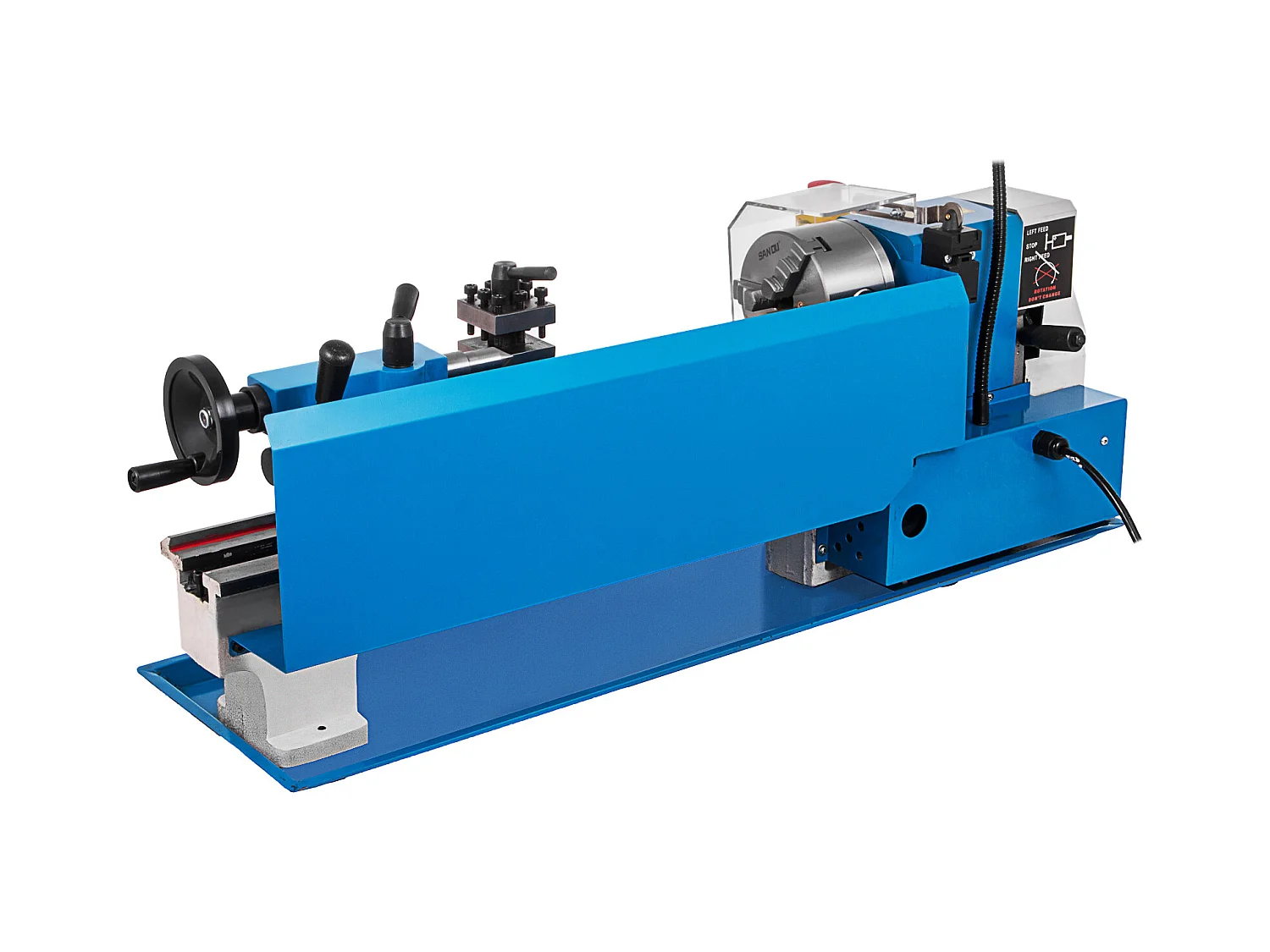 Torno para Metal, SucceBuy Mini Torno de Sobremesa de 18 x 35,5 CM, Fresadora de Velocidad Variable