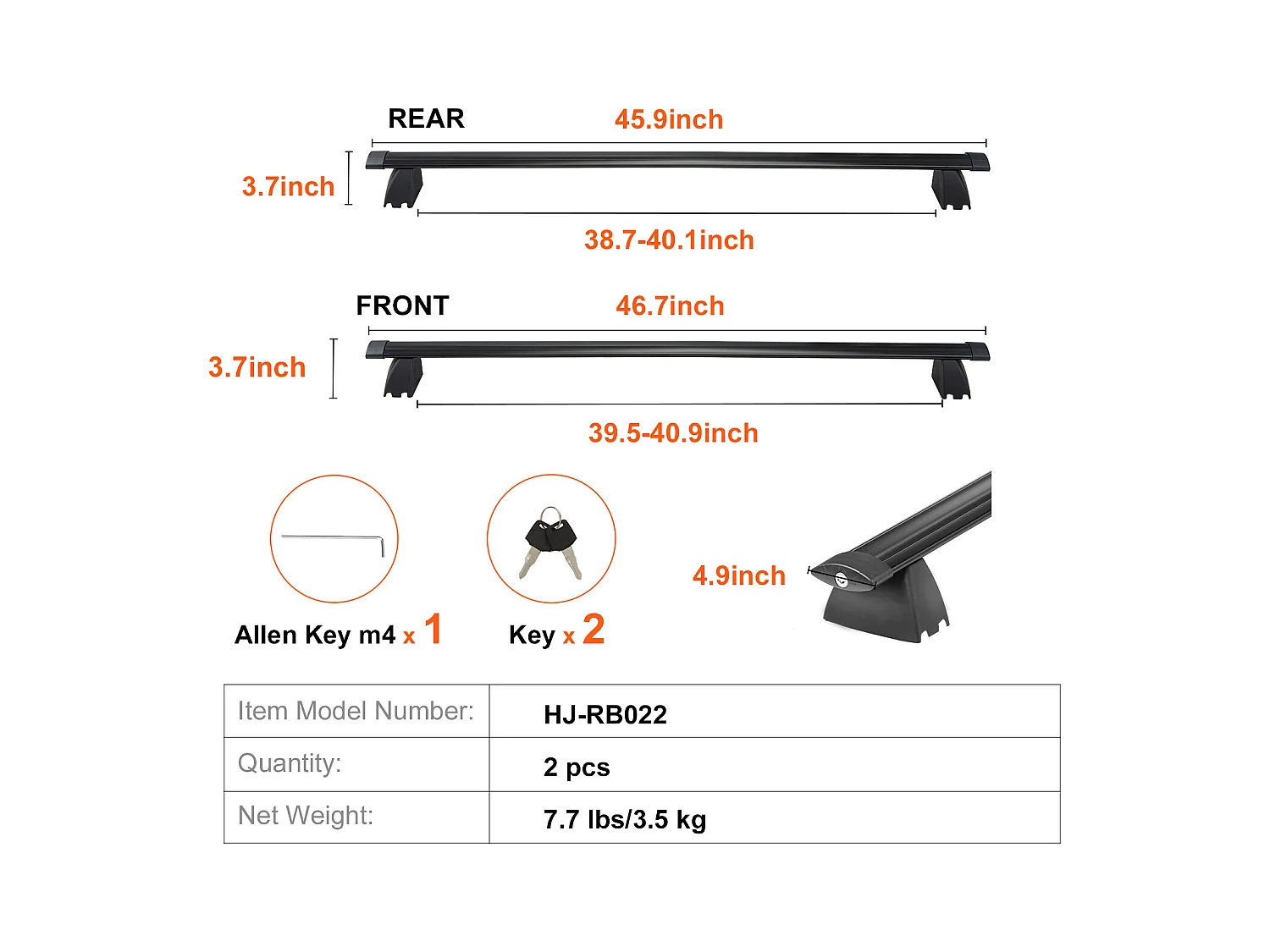 Bagażnik Dachowy Poprzeczka SucceBuy do Jeep Grand Cherokee 2011-2021, Aluminium, Zamykany
