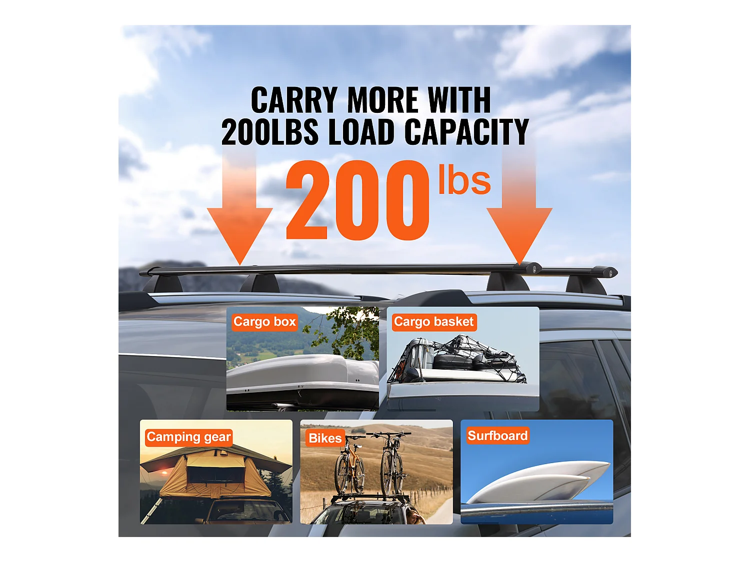 Bagażnik Dachowy Poprzeczka SucceBuy do Jeep Grand Cherokee 2011-2021, Aluminium, Zamykany