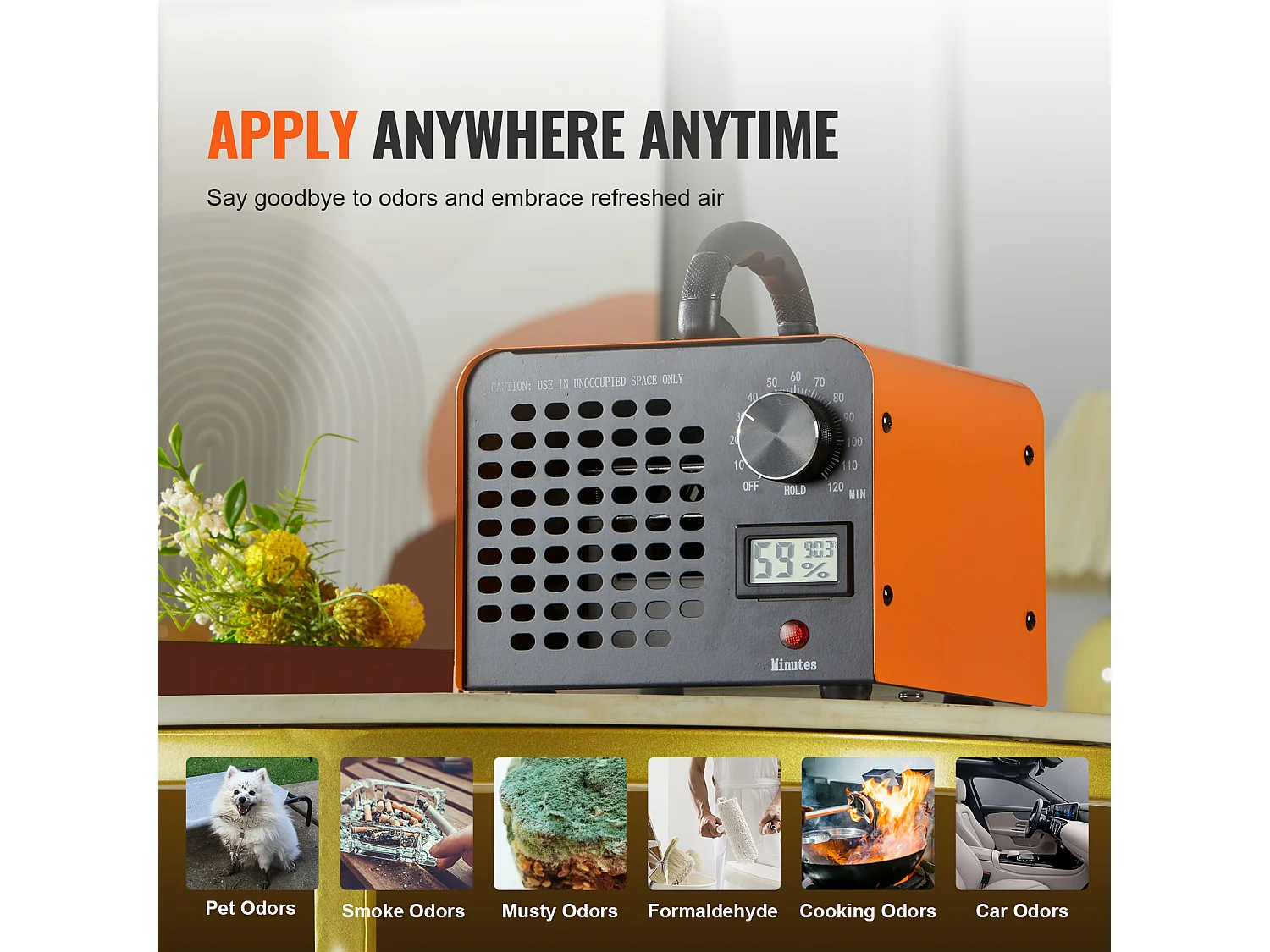 Générateur d'Ozone SucceBuy 12000 mg/h, Éliminateur d'Odeurs avec Minuterie de 0 à 120 Minutes