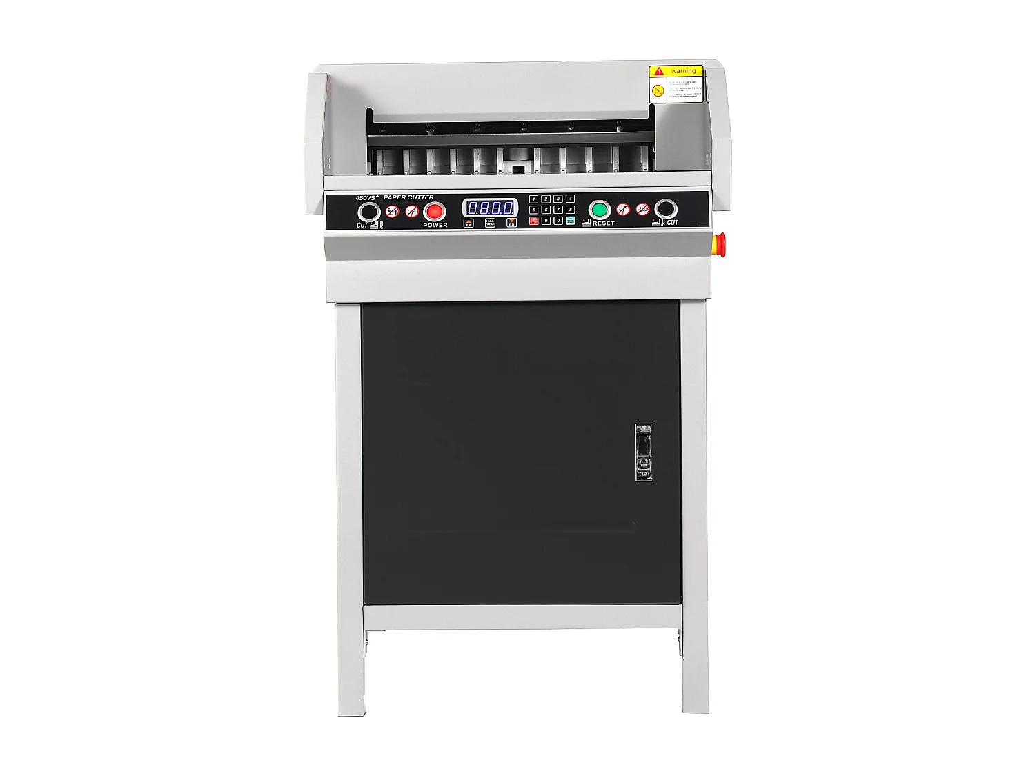 Solidny Elektryczny Nożnik do Papieru SucceBuy 450 mm, z Inteligentnym Panelu LCD, Pozycjonowaniem Świateł Podczerwieni, do Etykiet