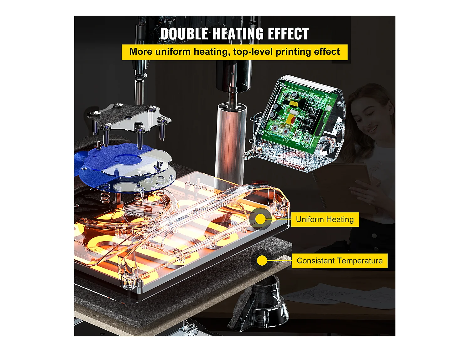 Heißprägegerät SucceBuy Heißprägemaschine 30,48x38,1 cm Sublimations-Transfer T-Shirt