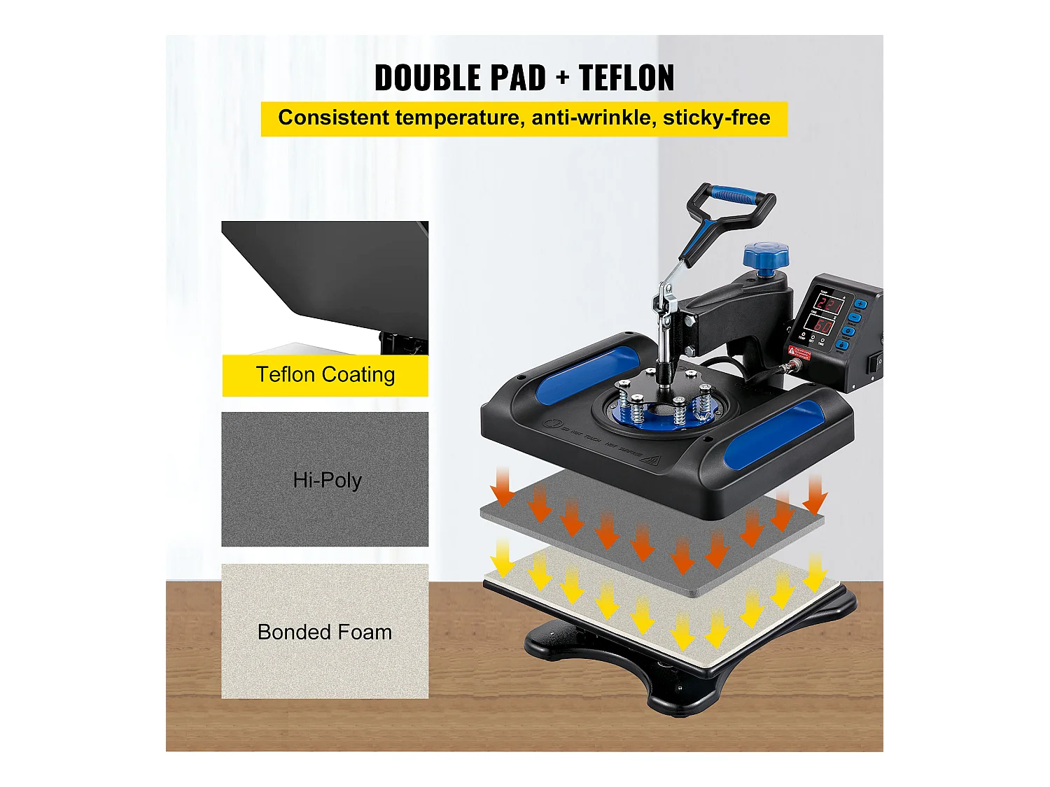 Heißprägegerät SucceBuy Heißprägemaschine 30,48x38,1 cm Sublimations-Transfer T-Shirt