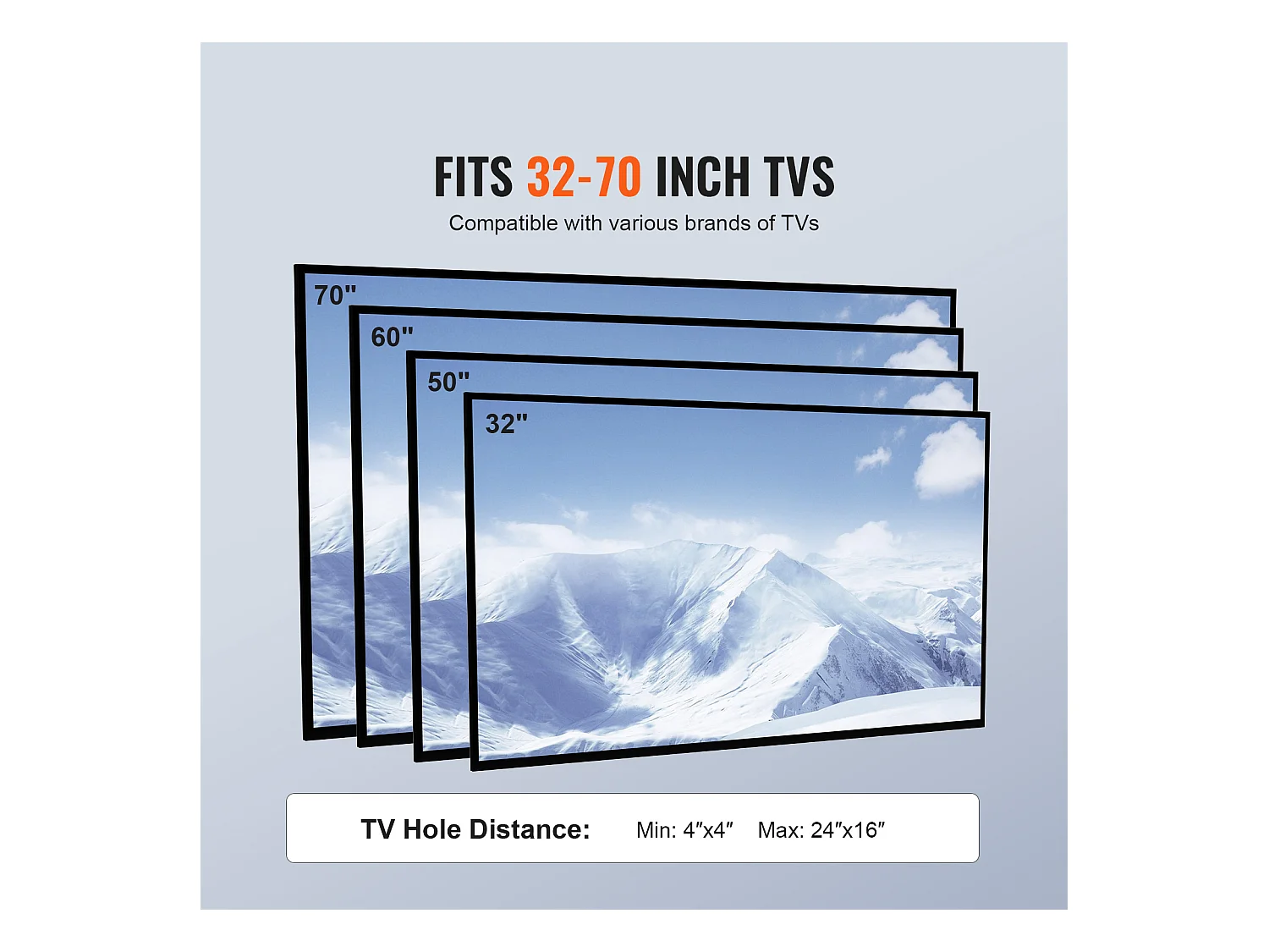 Support TV SucceBuy Support TV Mobile pour Téléviseurs de 81 à 178 CM, Support Roulant avec Roulettes et Plateau