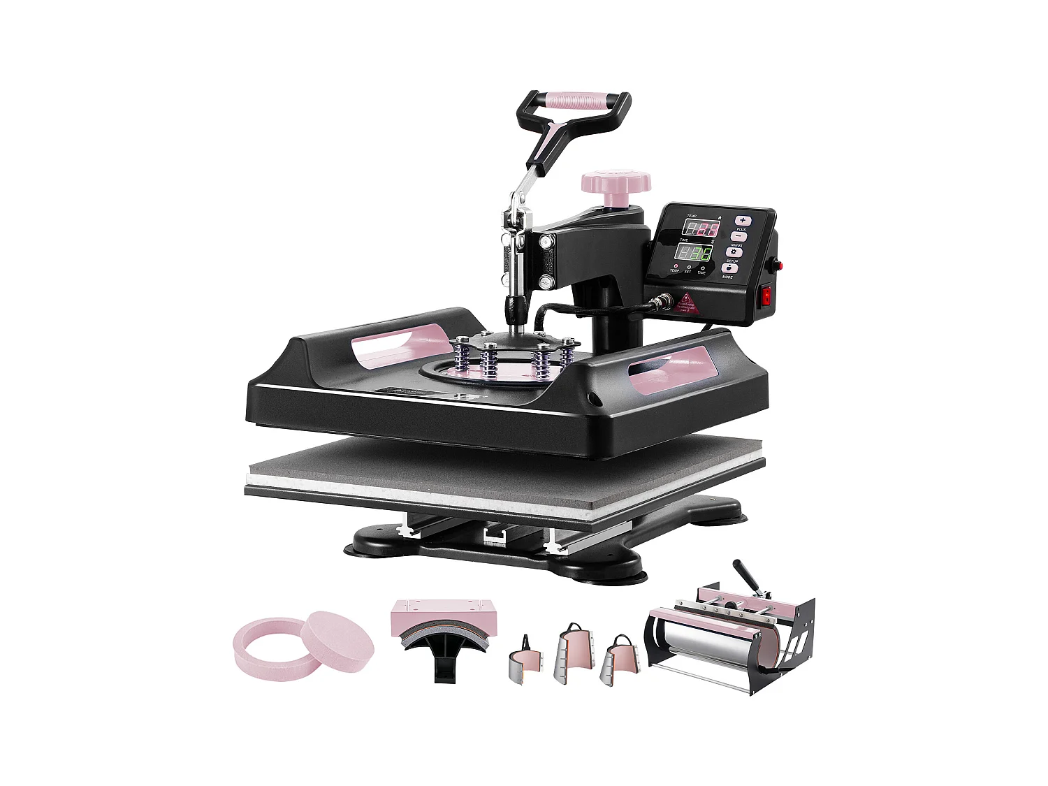 Press Termiczny 8 w 1 SucceBuy z Przewracalną Deską dla T-Shirtów 38,1 x 38,1 cm Czarny