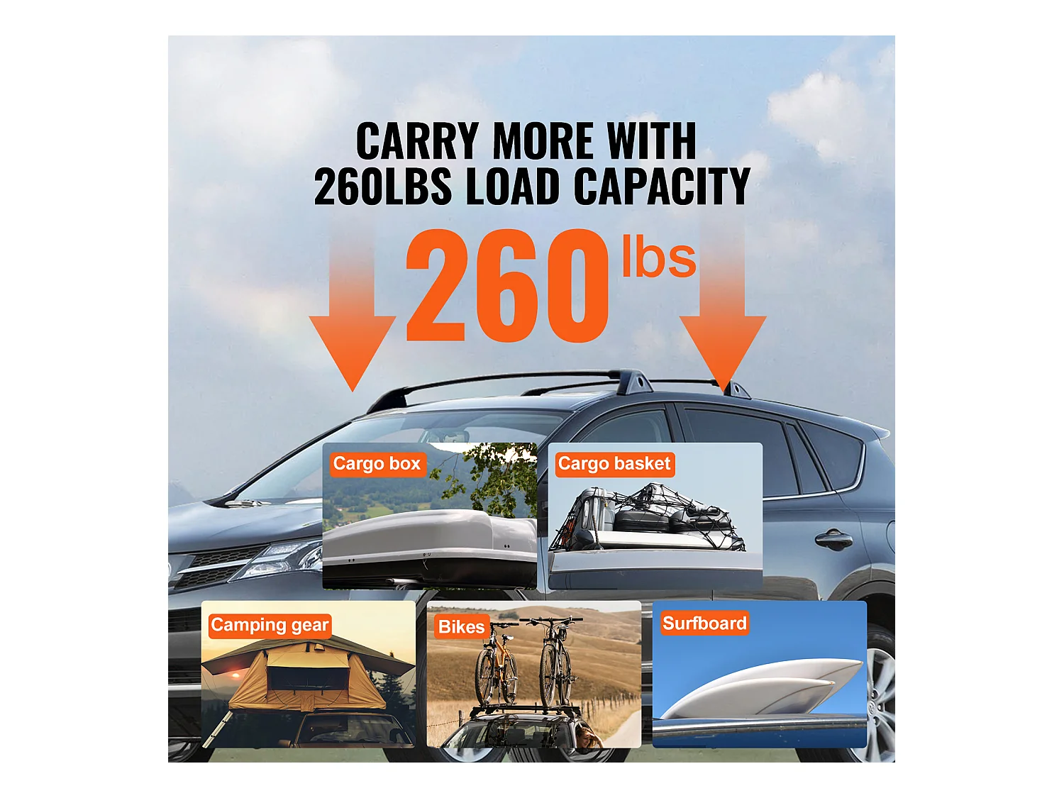 Dachträger-Querstange SucceBuy für Toyota RAV4 2019-2022, Aluminium mit Schloss, 2 Stück