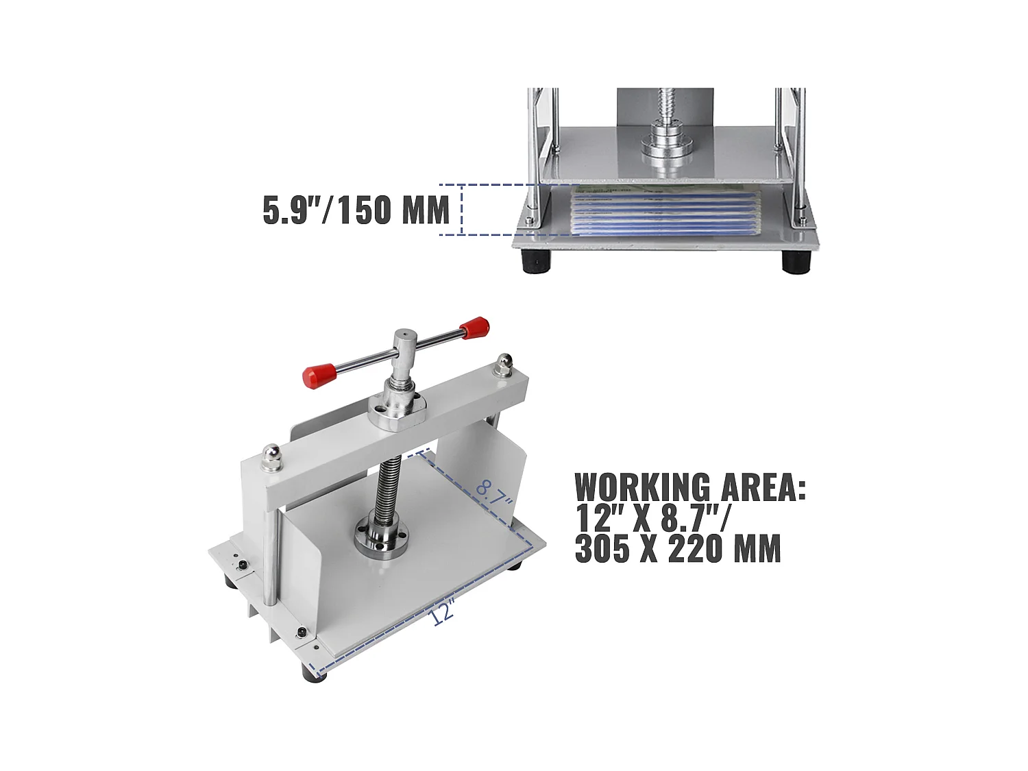 Staal Bindepresse SucceBuy, Formaat A4, 30,5 x 22 cm voor de Papierproductie, Eenvoudige Bediening, Kantoor