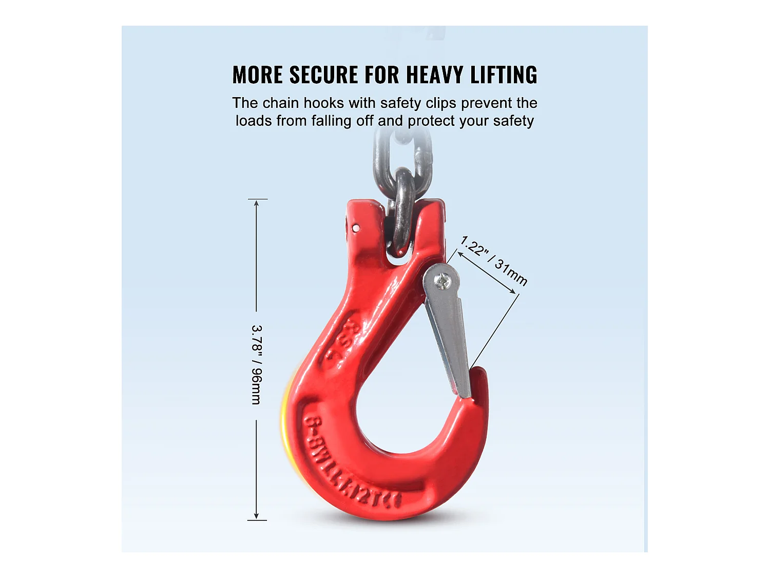 Chain Sling, 4 Gambe SucceBuy 0.64cm x 152.4cm, G80, con Ganci di Presa, 2994 kg