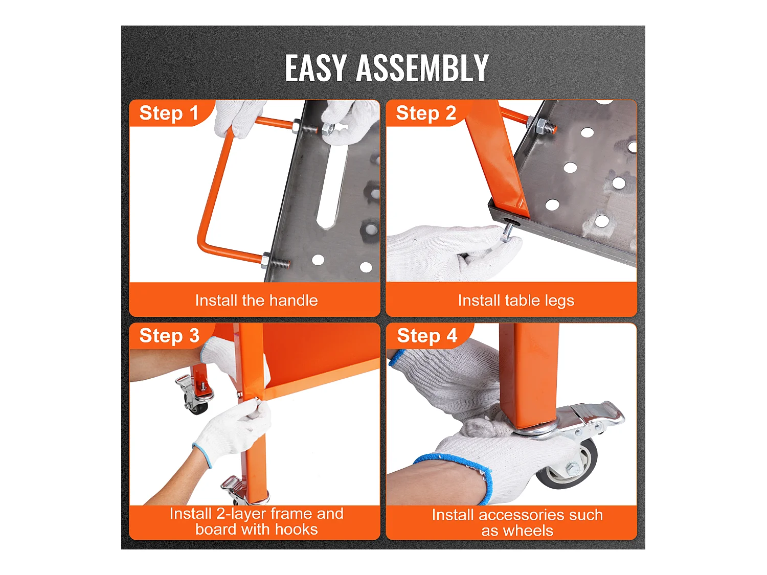 Table de Soudage en Acier SucceBuy 91,4 x 45,7 cm, Capacité de 544 kg, Établi Portable, pour Réparation Soudage Bricolage
