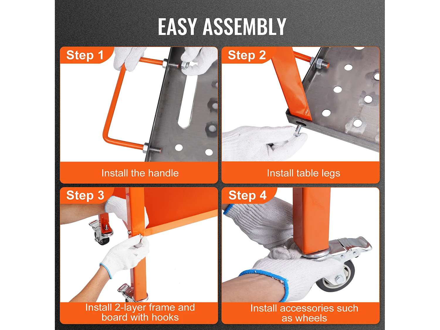 Table de Soudage en Acier SucceBuy 91,4 x 45,7 cm, Capacité de 544 kg, Établi Portable, pour Réparation Soudage Bricolage