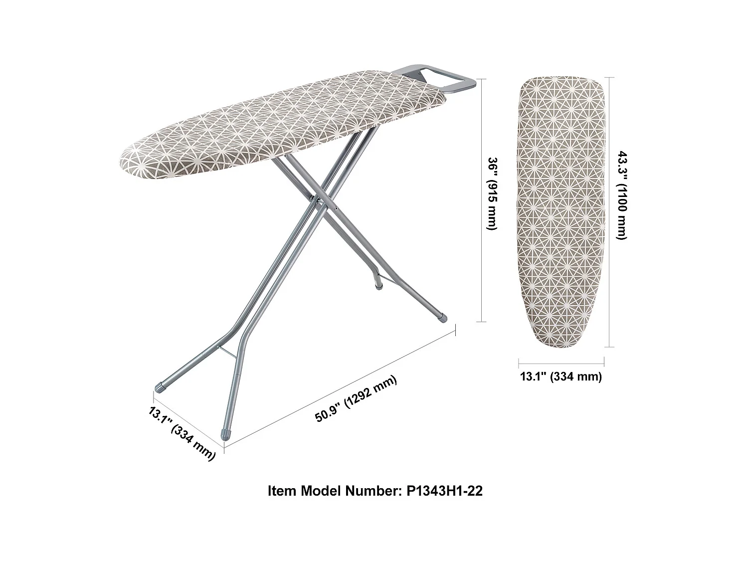 Planche à Repasser SucceBuy Grande Surface de Repassage 129.5 x 33 Cm Planche à Repasser à 4 Couches