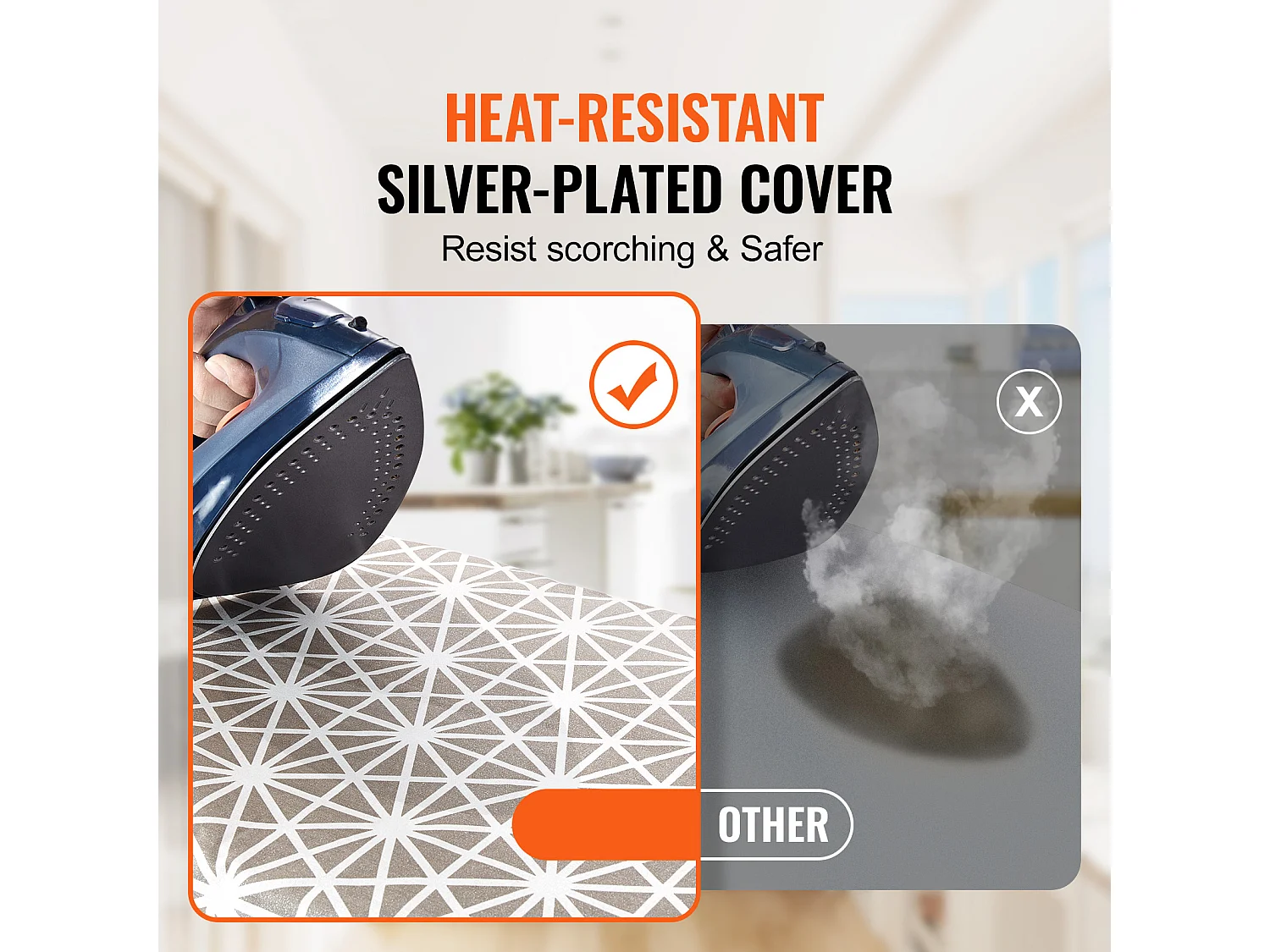 Planche à Repasser SucceBuy Grande Surface de Repassage 129.5 x 33 Cm Planche à Repasser à 4 Couches