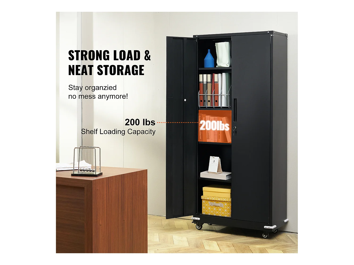 Armadio per lo Stoccaggio SucceBuy. Armadio per lo Stoccaggio a Ruote in Metallo. 4 Piani REGOLABILI. per il Garage e Molto Altro.