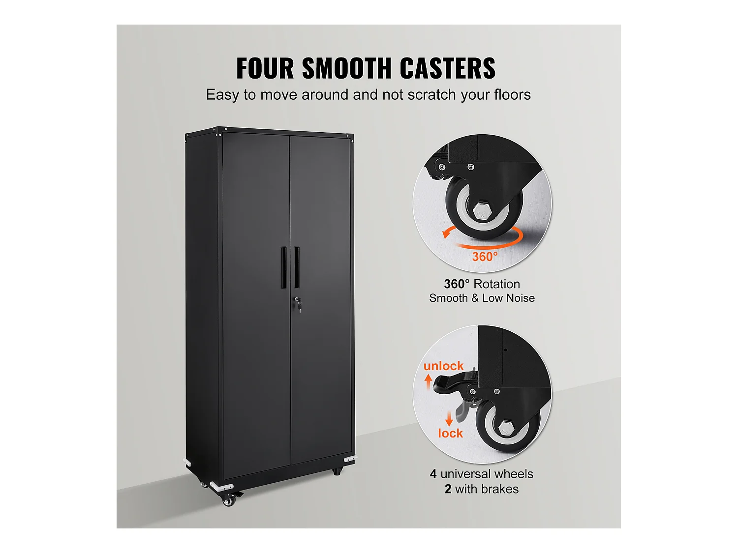 Armadio per lo Stoccaggio SucceBuy. Armadio per lo Stoccaggio a Ruote in Metallo. 4 Piani REGOLABILI. per il Garage e Molto Altro.