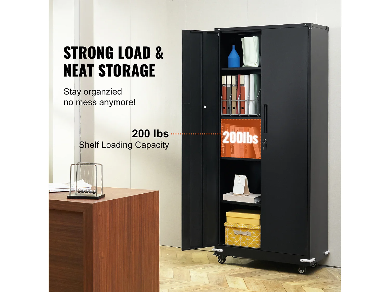 Armoire de Rangement SucceBuy. Armoire de Rangement à Roulettes en Métal. 4 Étagères RÉGLABLES. pour Le Garage et Plus Encore.