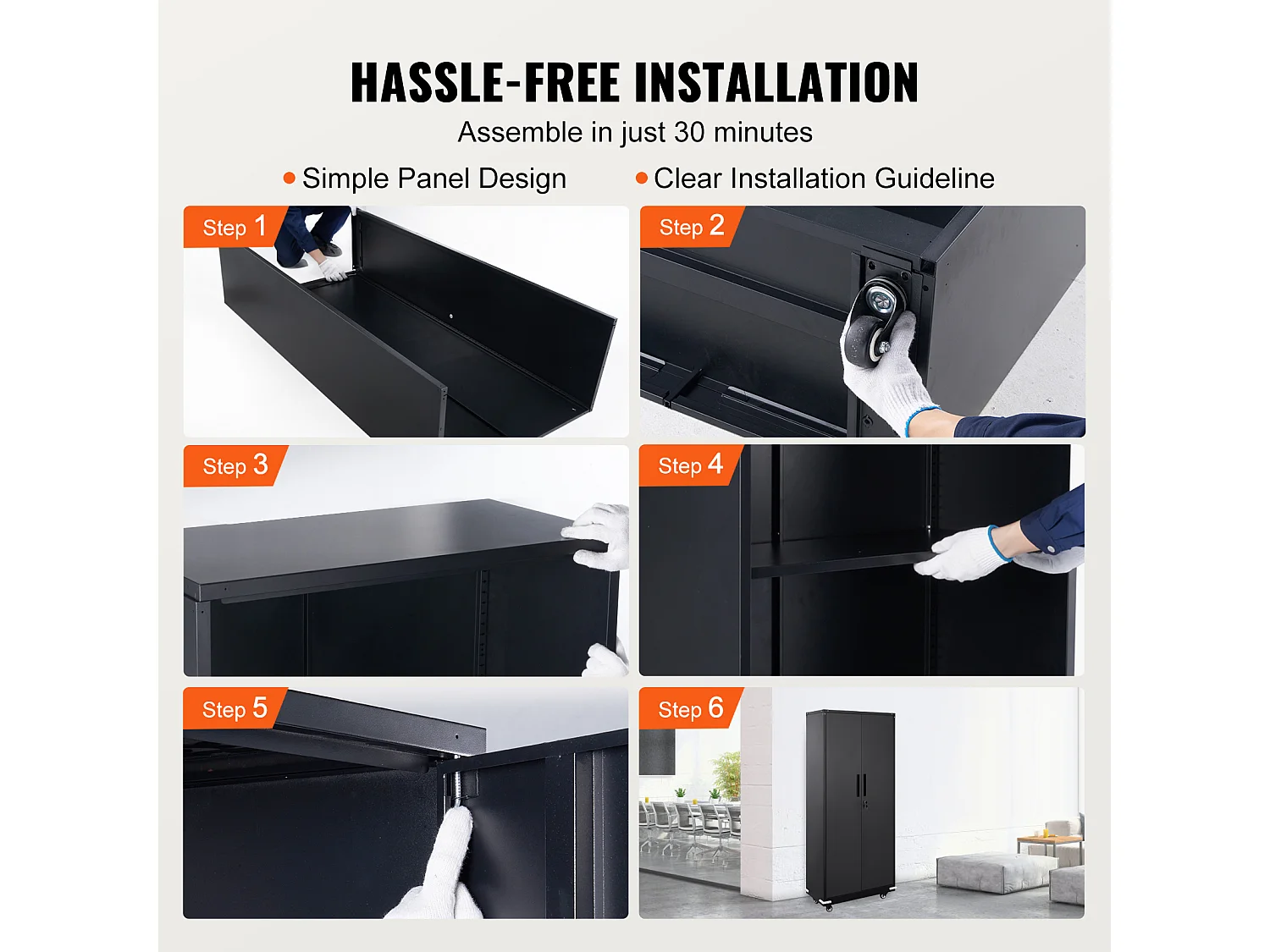 Armoire de Rangement SucceBuy. Armoire de Rangement à Roulettes en Métal. 4 Étagères RÉGLABLES. pour Le Garage et Plus Encore.