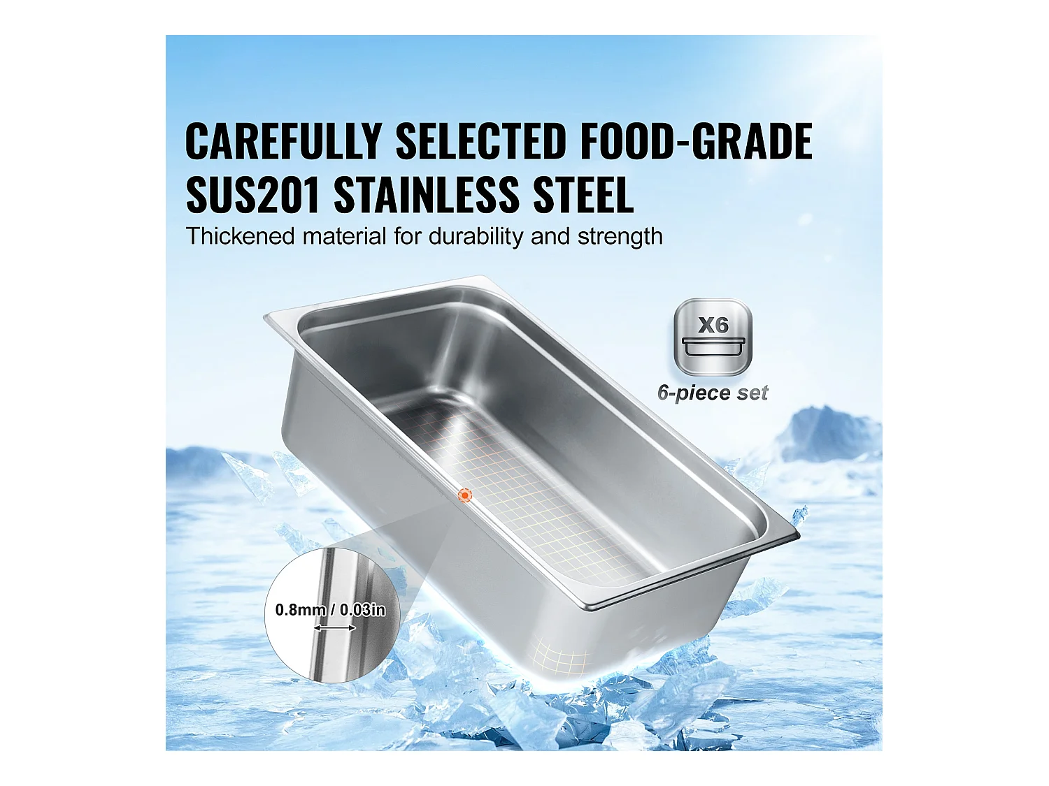 Piatto Piatto SucceBuy Pacchetto di 6 Pentole A Vapore di Dimensione Standard, in Acciaio Inossidabile, di 15.2 CM di Profondità