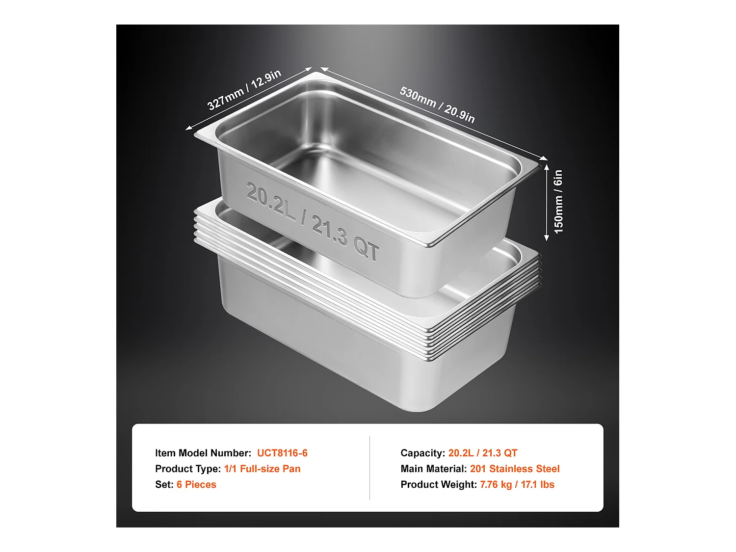 Assiette Plate SucceBuy Lot de 6 Poêles à Vapeur de Taille Standard, en Acier Inoxydable, de 15.2 CM de Profondeur