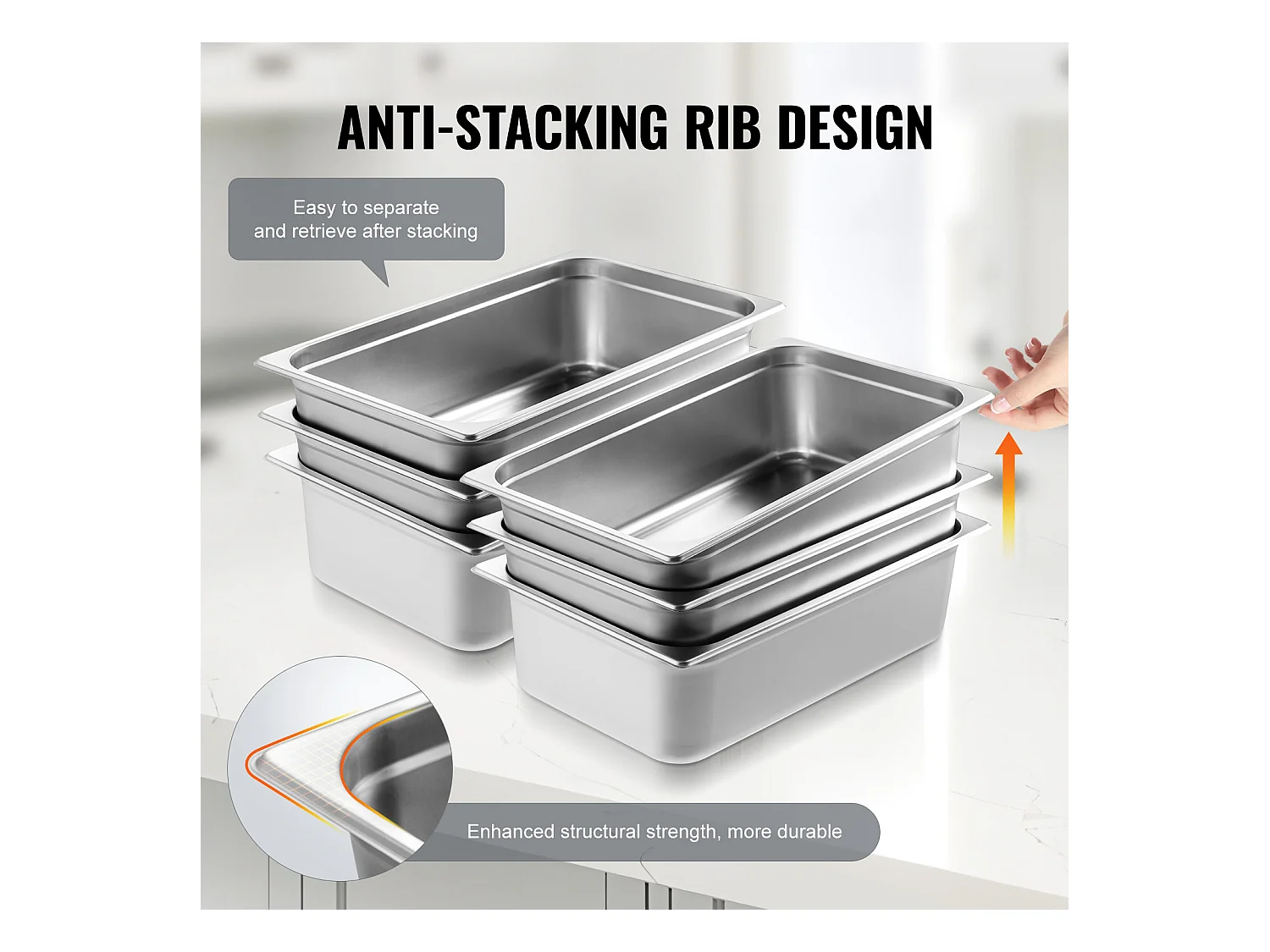 Assiette Plate SucceBuy Lot de 6 Poêles à Vapeur de Taille Standard, en Acier Inoxydable, de 15.2 CM de Profondeur