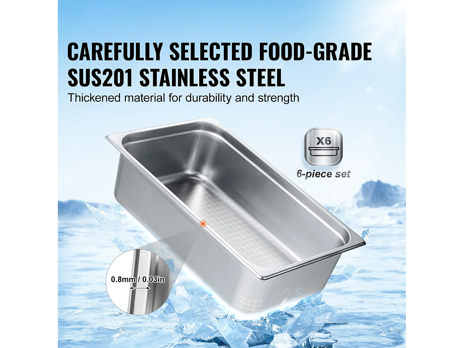 Piatto Piatto SucceBuy Pacchetto di 6 Pentole A Vapore di Dimensione Standard, in Acciaio Inossidabile, di 15.2 CM di Profondità